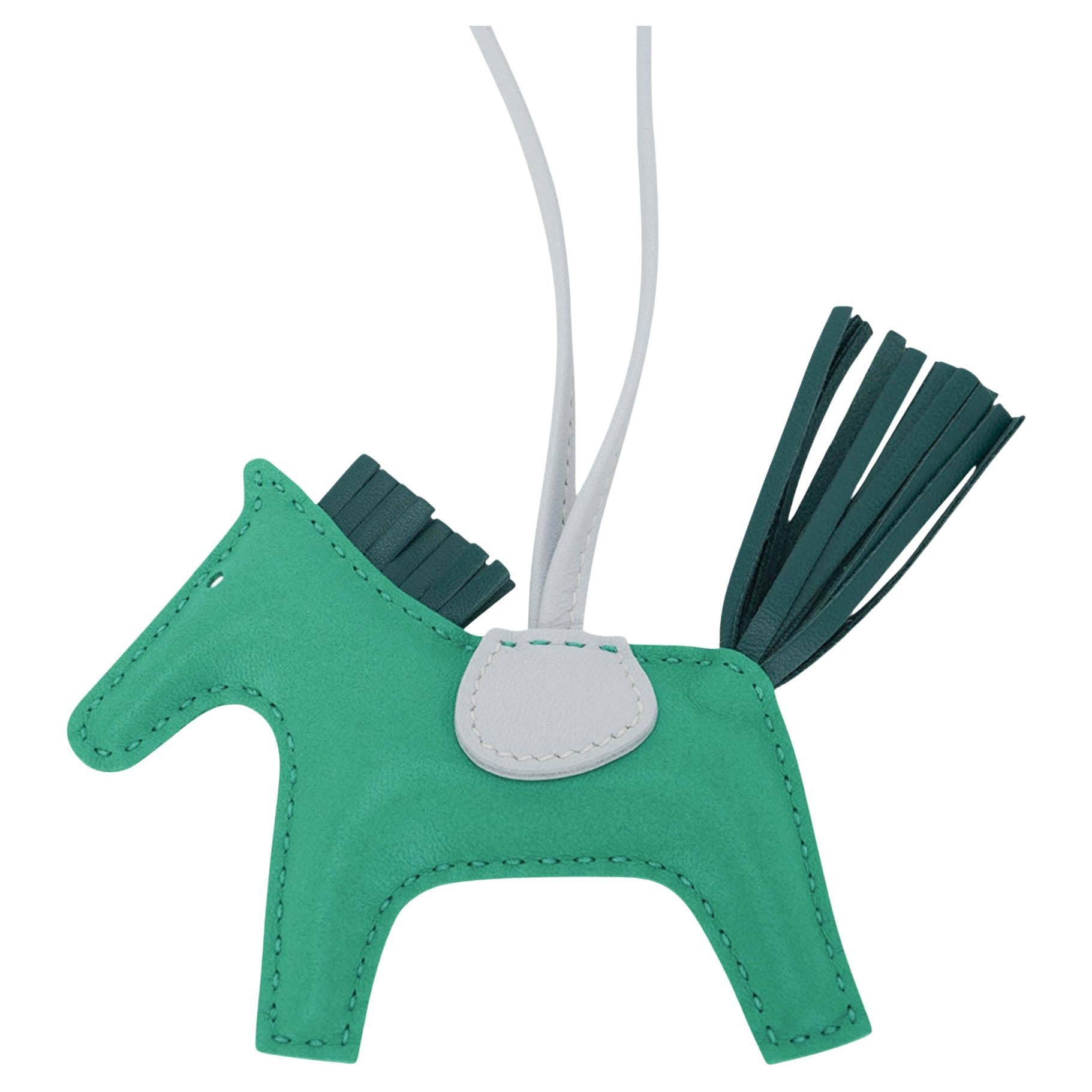 Hermes Rodeo PM Bag Charm Menthe  Malachite et brome bleu