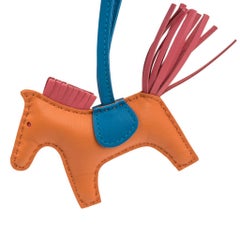Hermes Rodeo PM Bag Charm Orange Poppy Blue Zanzibar Rose Azalee