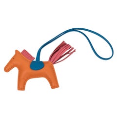 Hermes Rodeo PM Bag Charm Orange Poppy Blue Zanzibar Rose Azalee