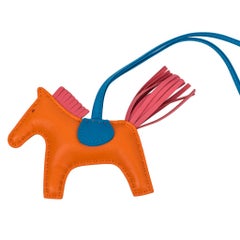 Hermes Rodeo PM Bag Charm Orange Poppy Blue Zanzibar Rose Azalee