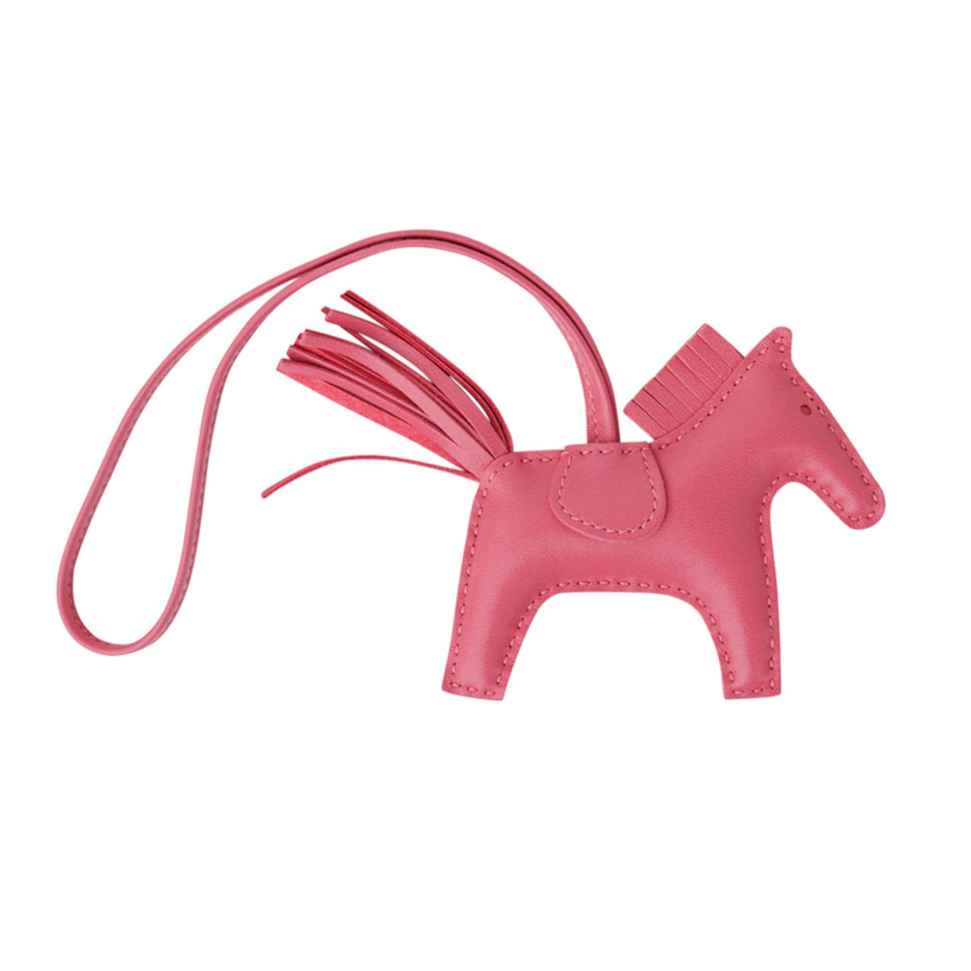 Hermes Rodeo PM Bag Charm Rose Azalee For Sale 1