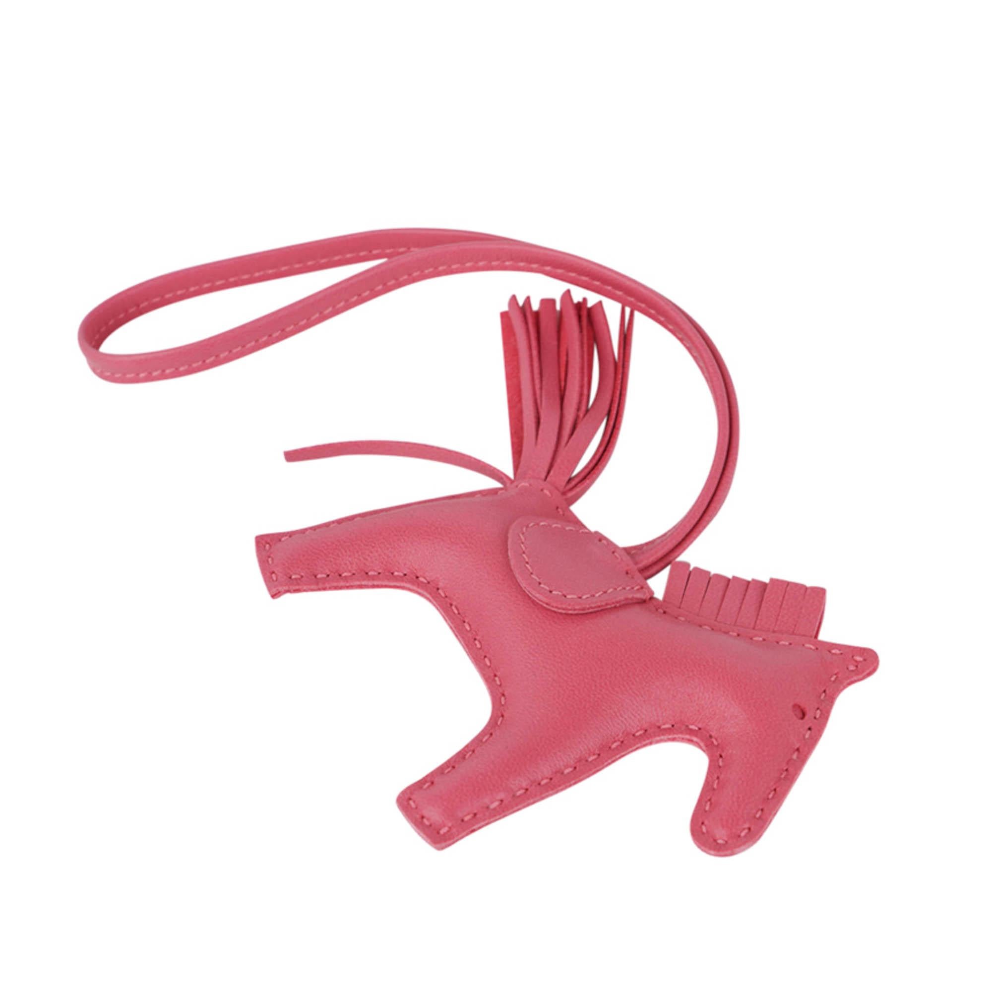 Hermes Rodeo PM Bag Charm Rose Azalee For Sale 3