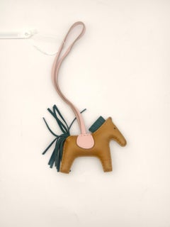 Hermes Rodeo PM Bag Charm Sesame / Rose Sakura / Malachite 2020