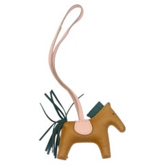 Hermes Rodeo PM Bag Charm Sesame / Rose Sakura / Malachite 2020