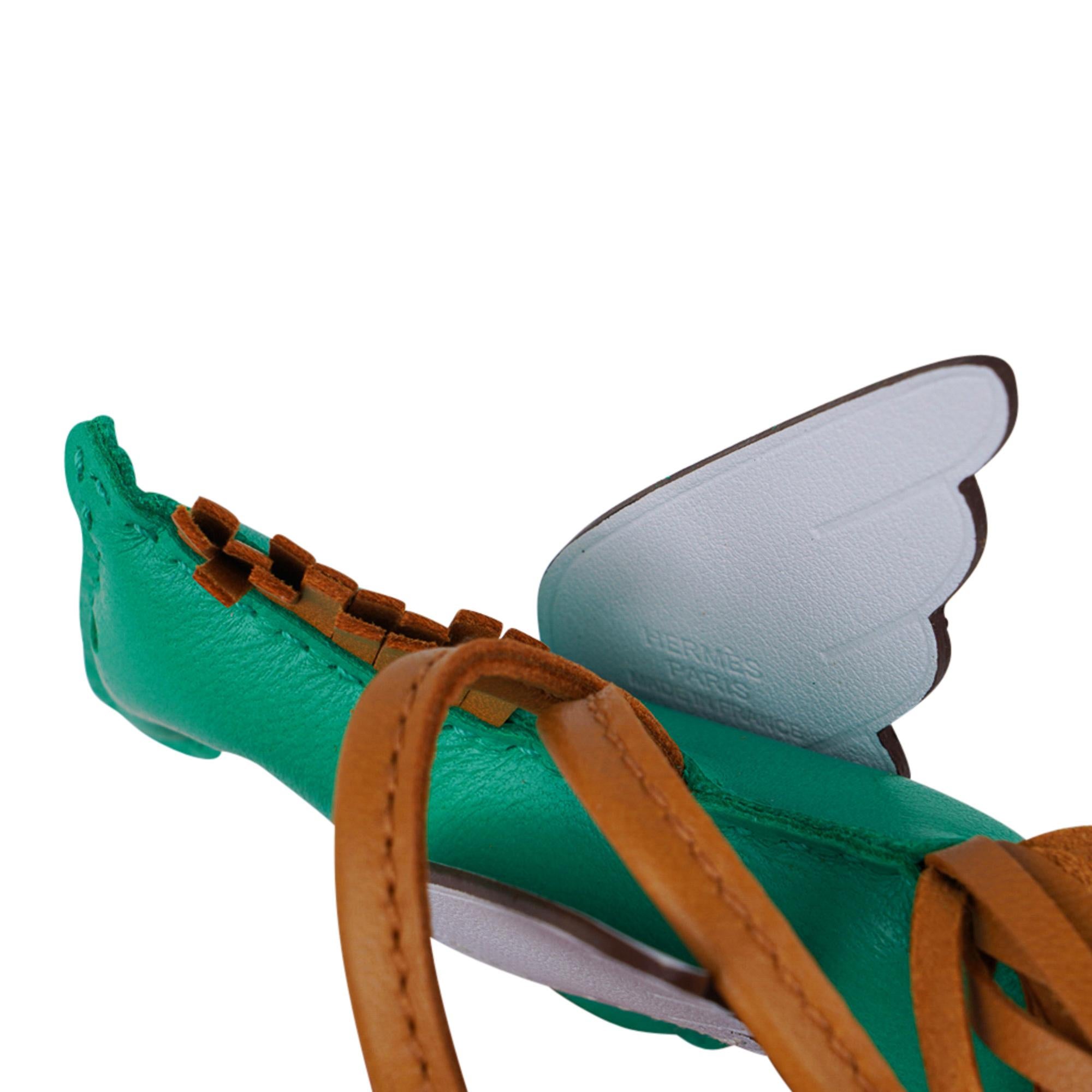 Hermes Rodeo PM Pegase Bag Charm Menthe Blue Brume and Sesame For Sale 5