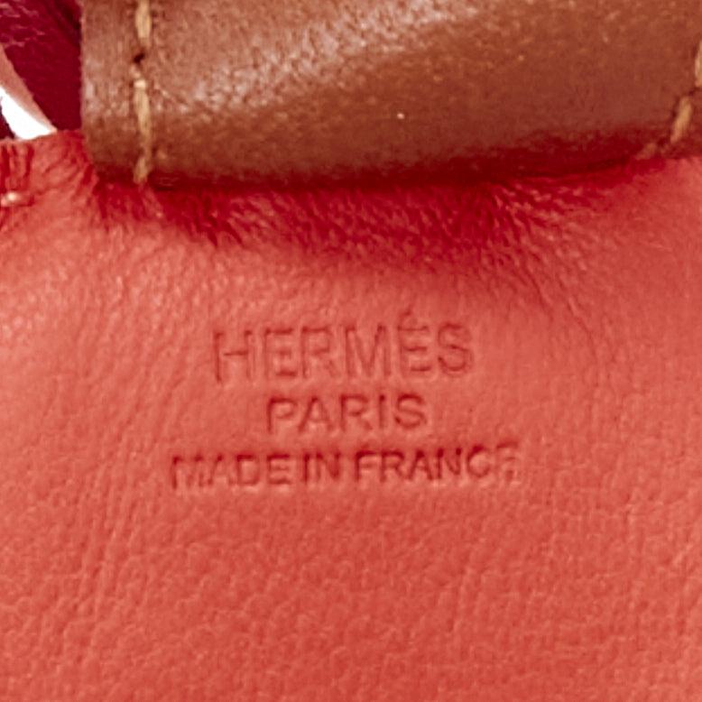 HERMES Rodeo PM red leather brown trim fringed tail horse bag charm For Sale 1