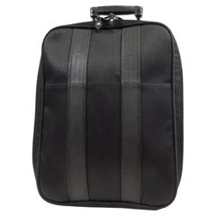 Hermès Rolling Luggage Trolley Suticase Carry On 237272 Black Canvas Weekend