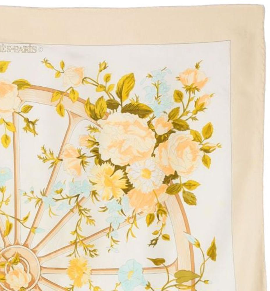 Hermes Romantique by Maurice Tranchant Silk Scarf In Good Condition In Paris, FR
