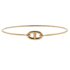 Hermes Ronde H Chaine Ancre Small Gold Bangle Bracelet