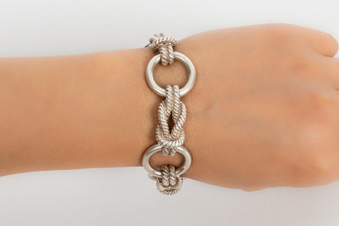 Women's Hermes Rope Knot Sailor Bracelet in Silver