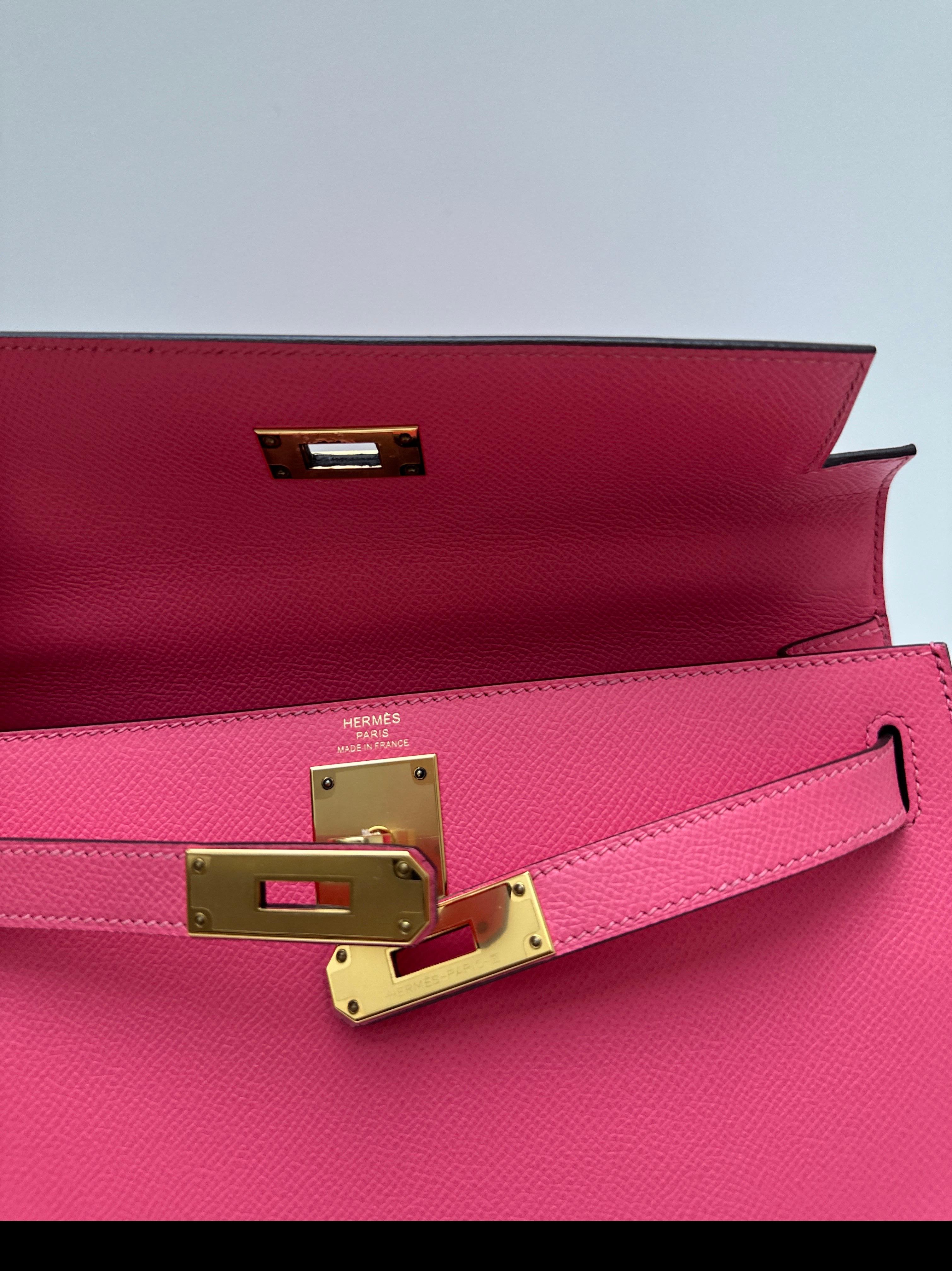 Hermes Rose Azalea Kelly 28 Bag For Sale 7