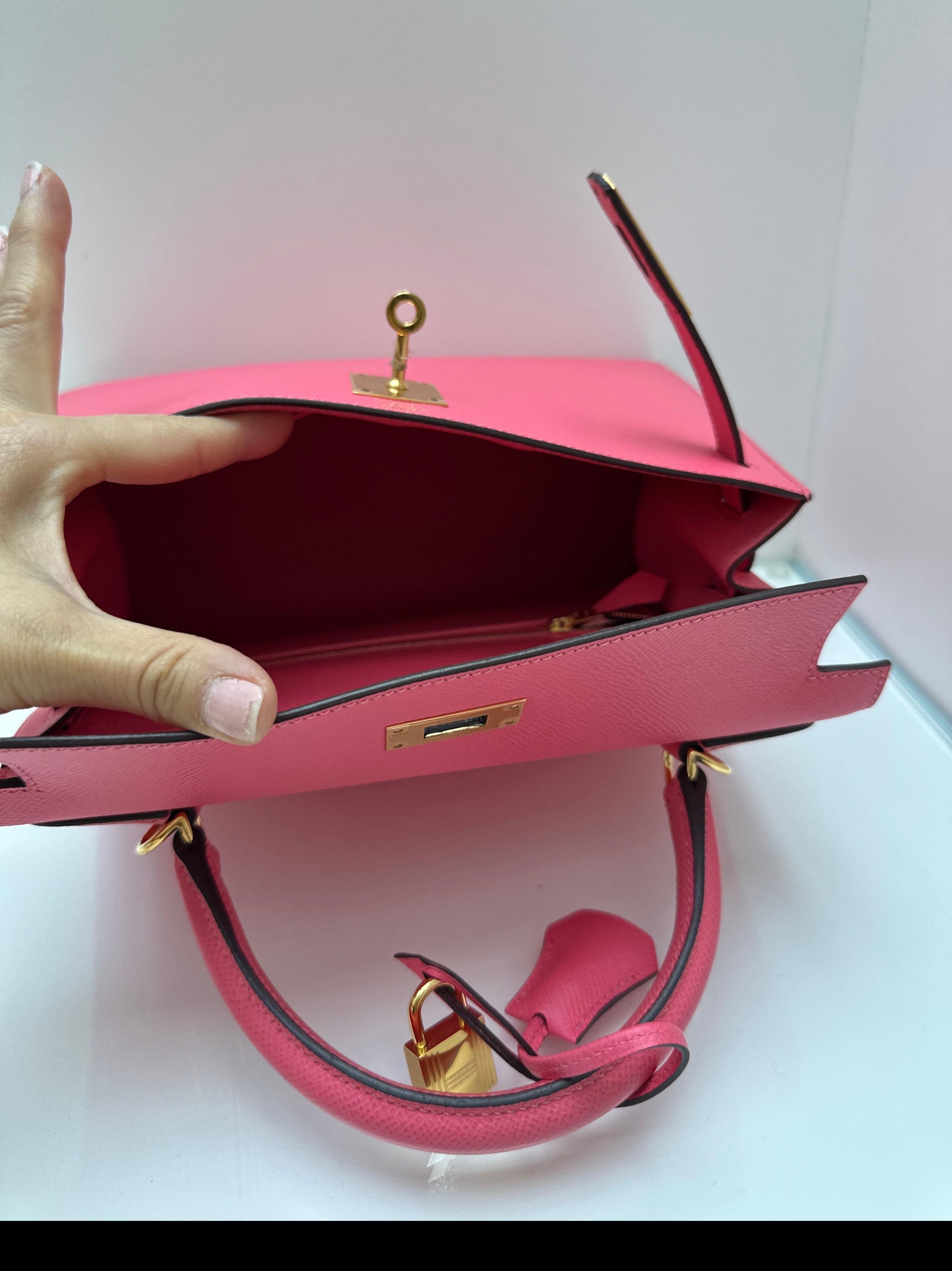Hermes Rose Azalea Kelly 28 Bag For Sale 8