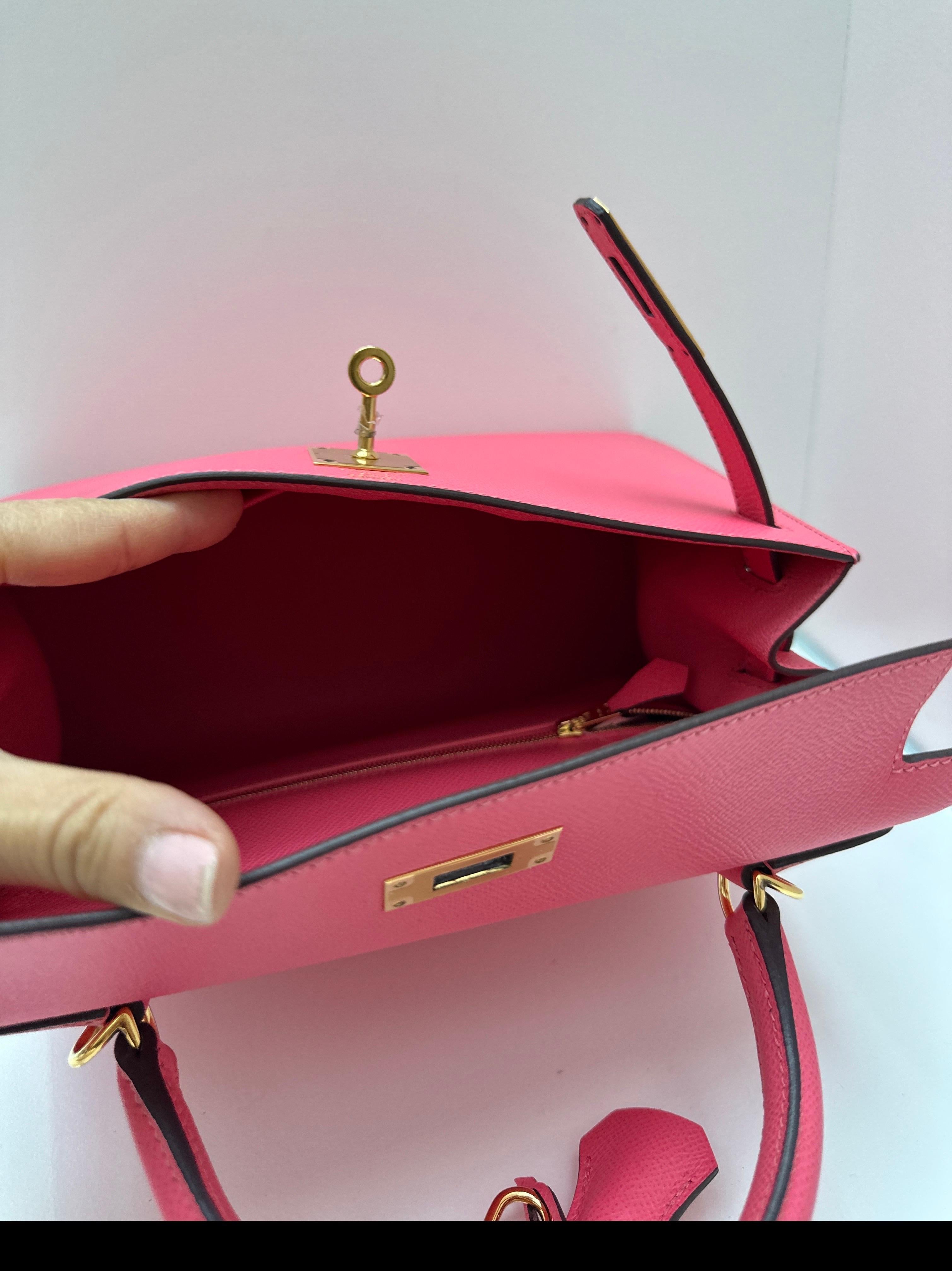 Hermes Rose Azalea Kelly 28 Bag For Sale 9
