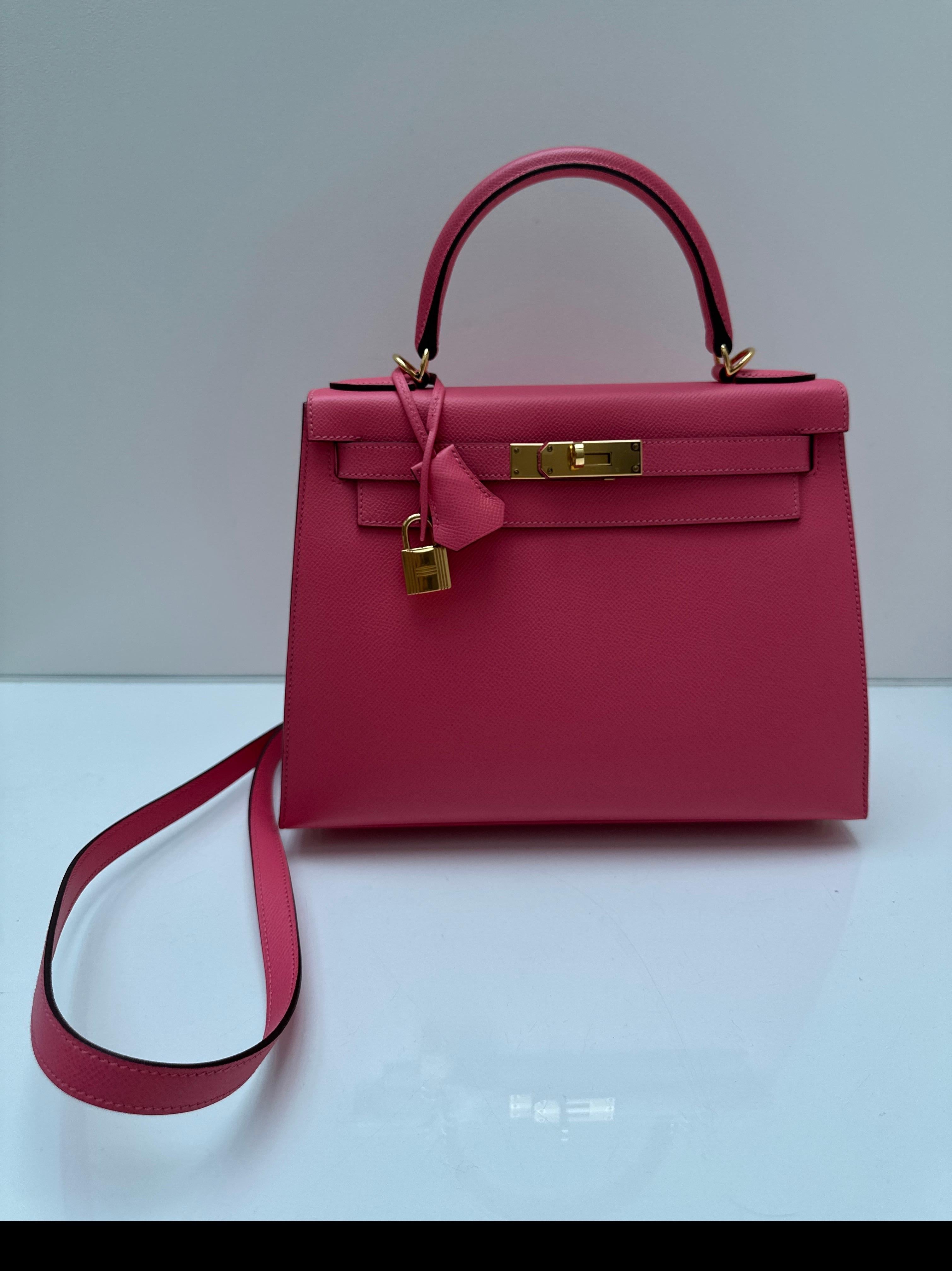 Hermes Rose Azalea Kelly 28 Bag For Sale 11