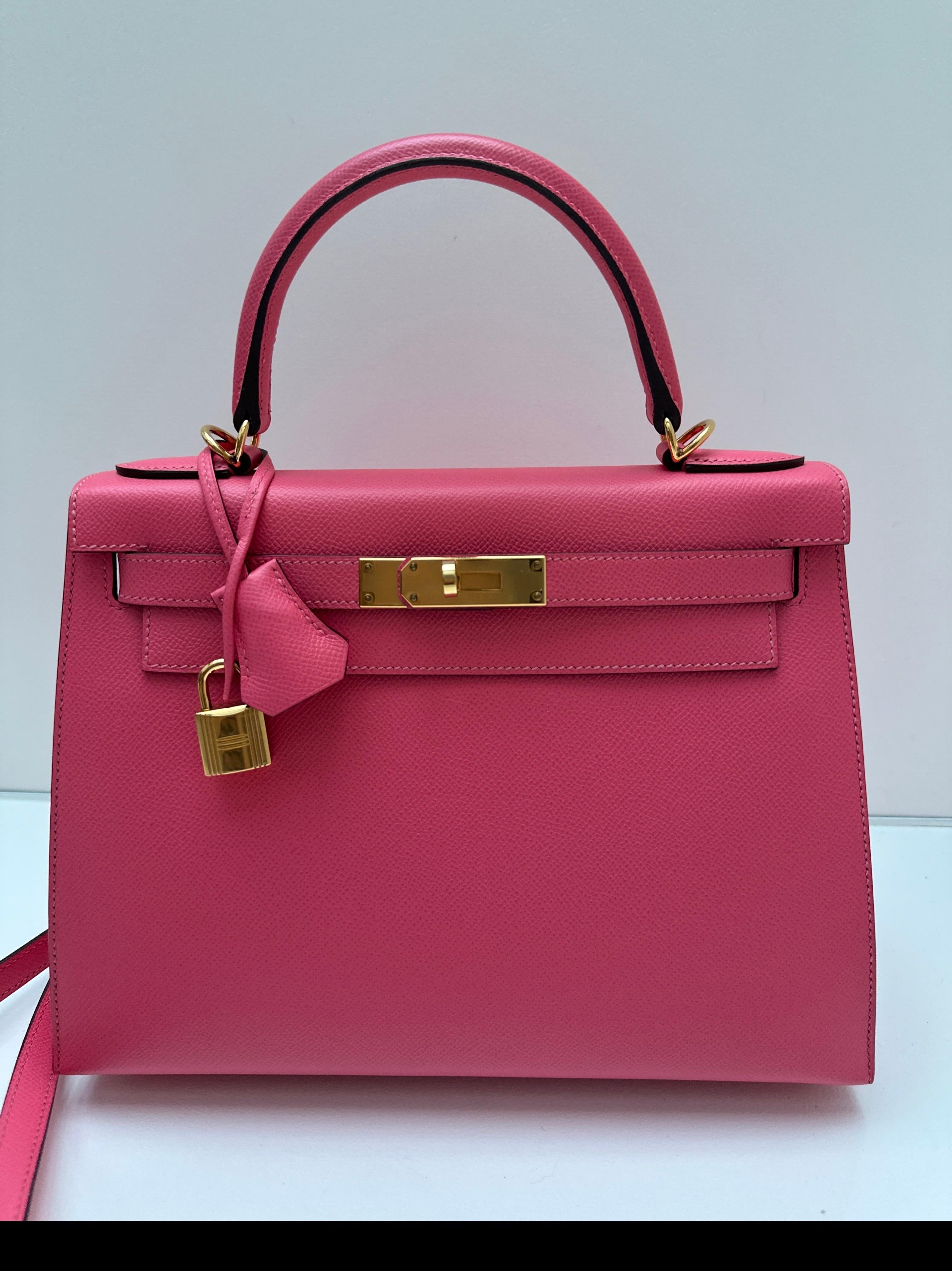 Hermes Rose Azalea Kelly 28 Bag For Sale 12