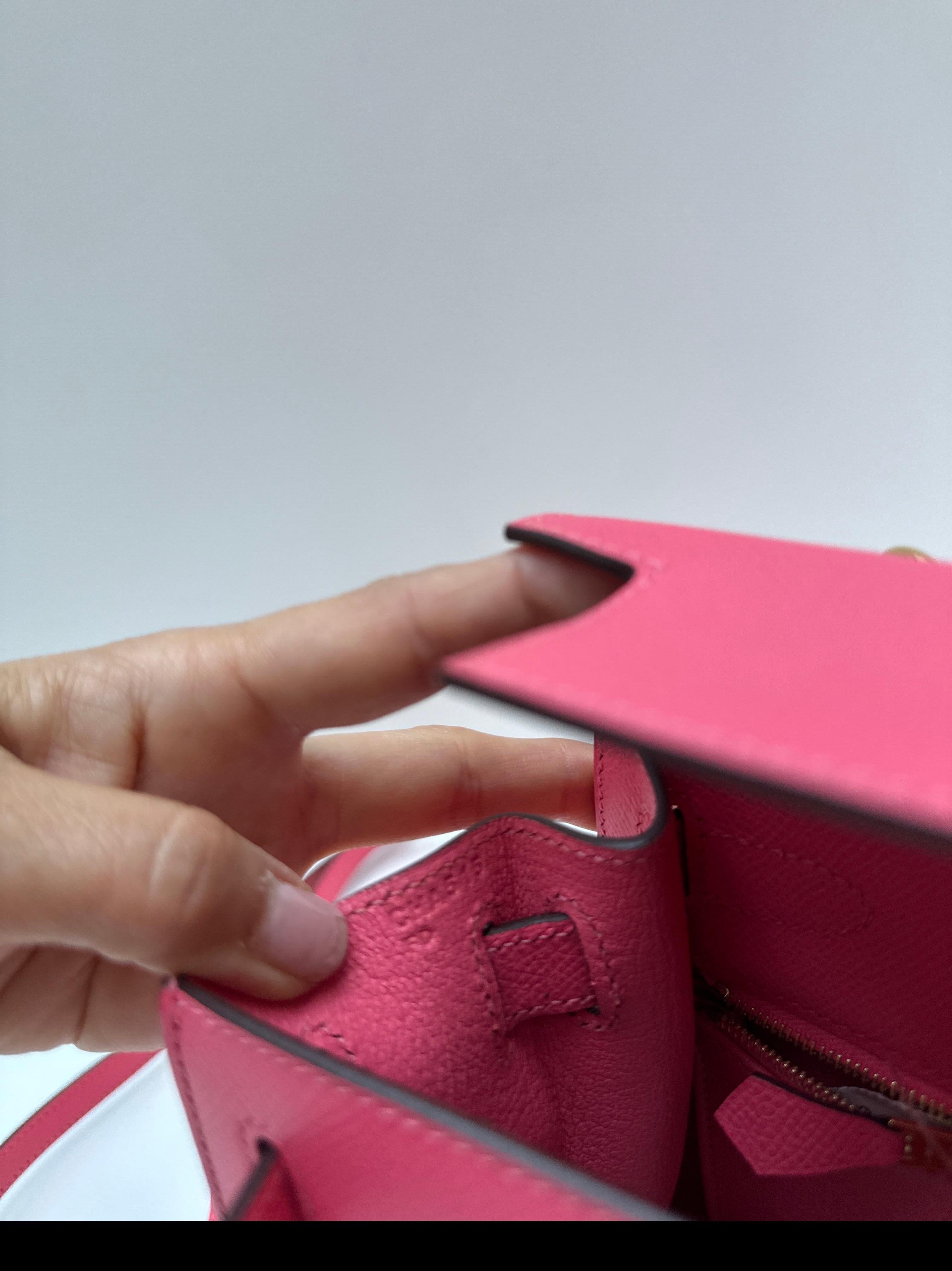 Hermes Rose Azalea Kelly 28 Bag For Sale 13