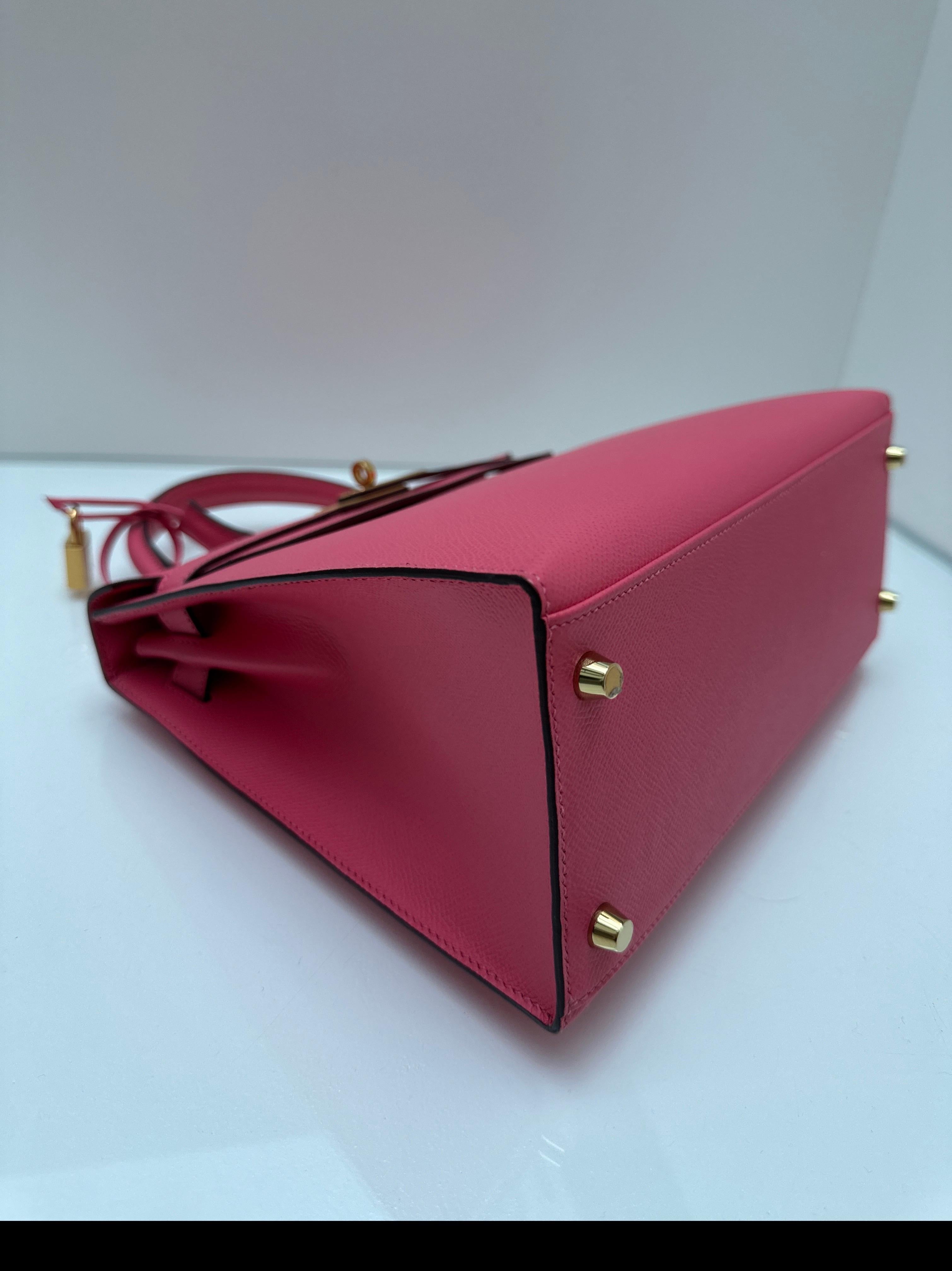 Hermes Rose Azalea Kelly 28 Bag For Sale 2