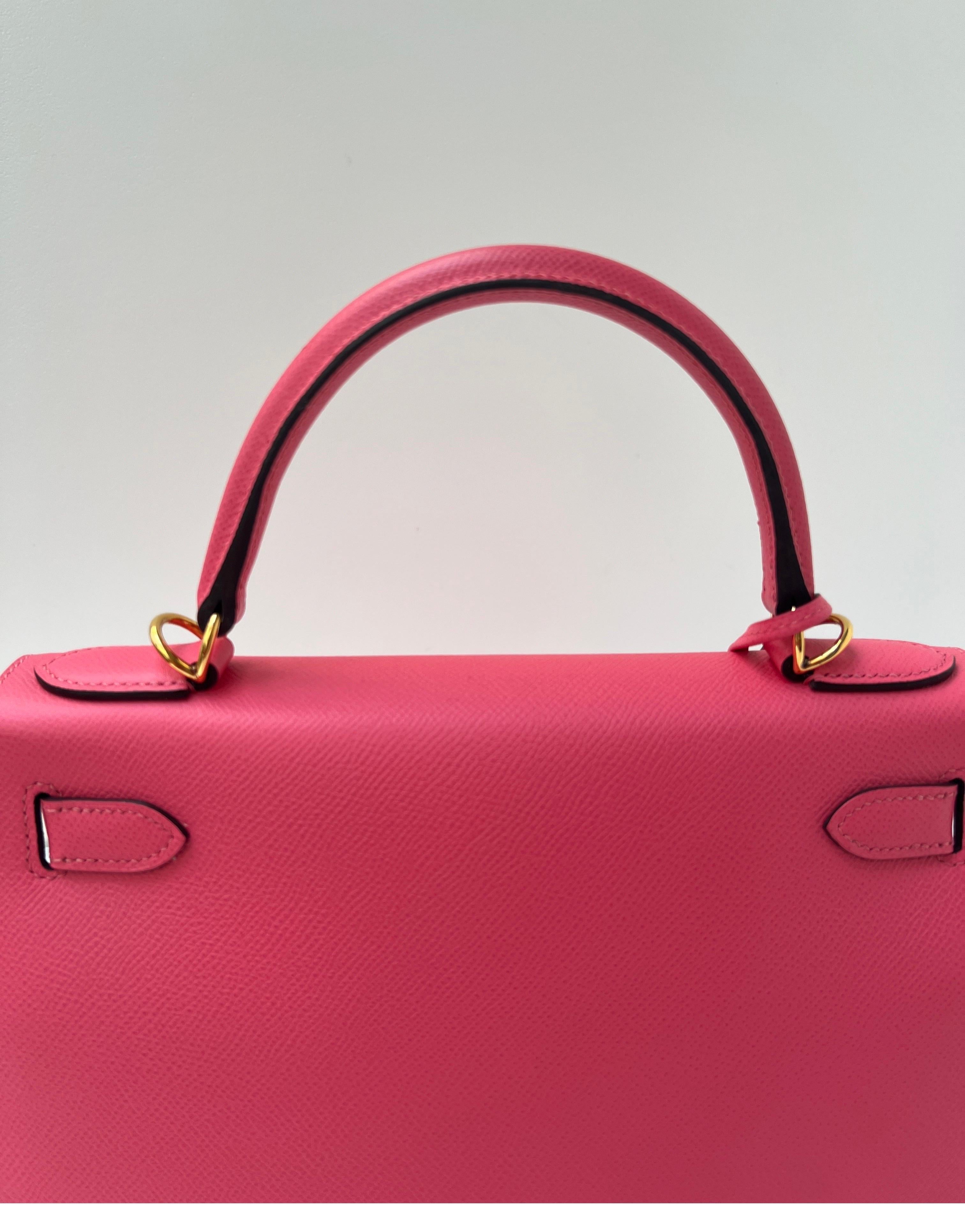 Hermes Rose Azalea Kelly Sellier 28 Bag 5