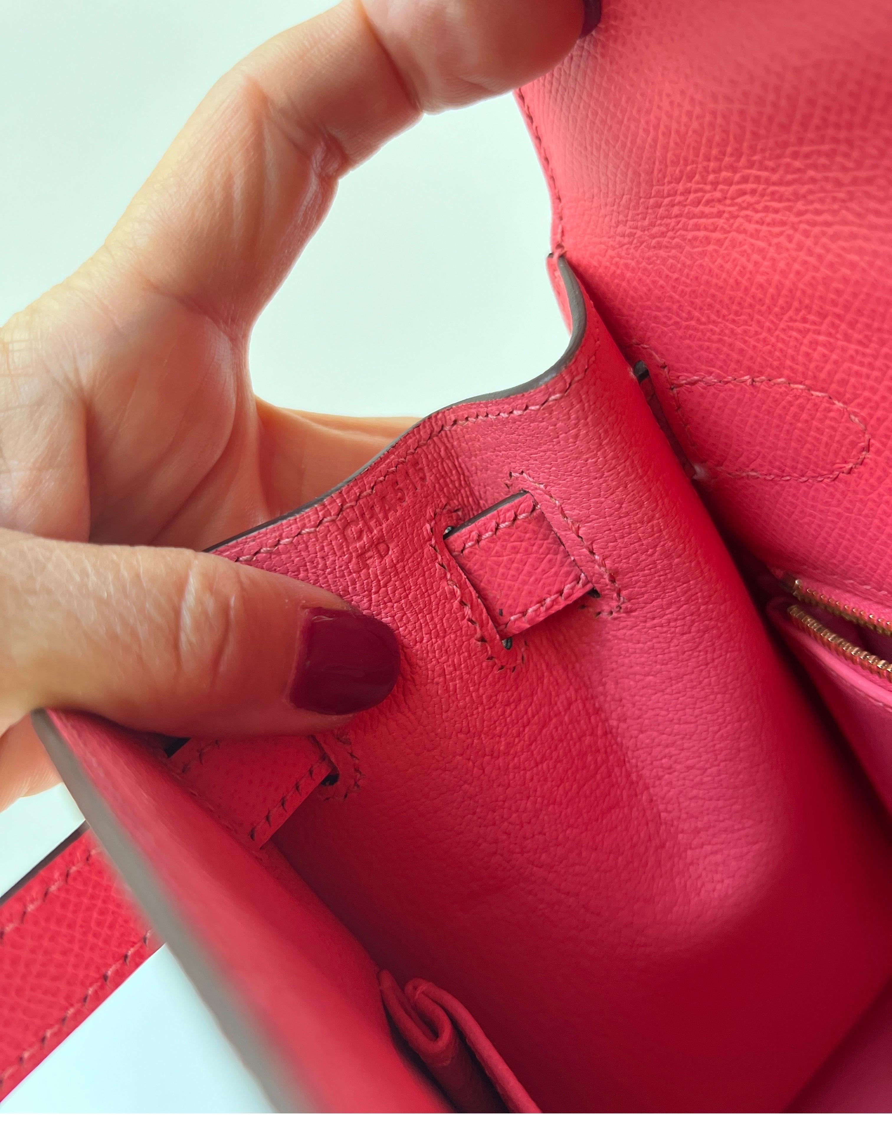 Hermes Rose Azalea Kelly Sellier 28 Bag 11
