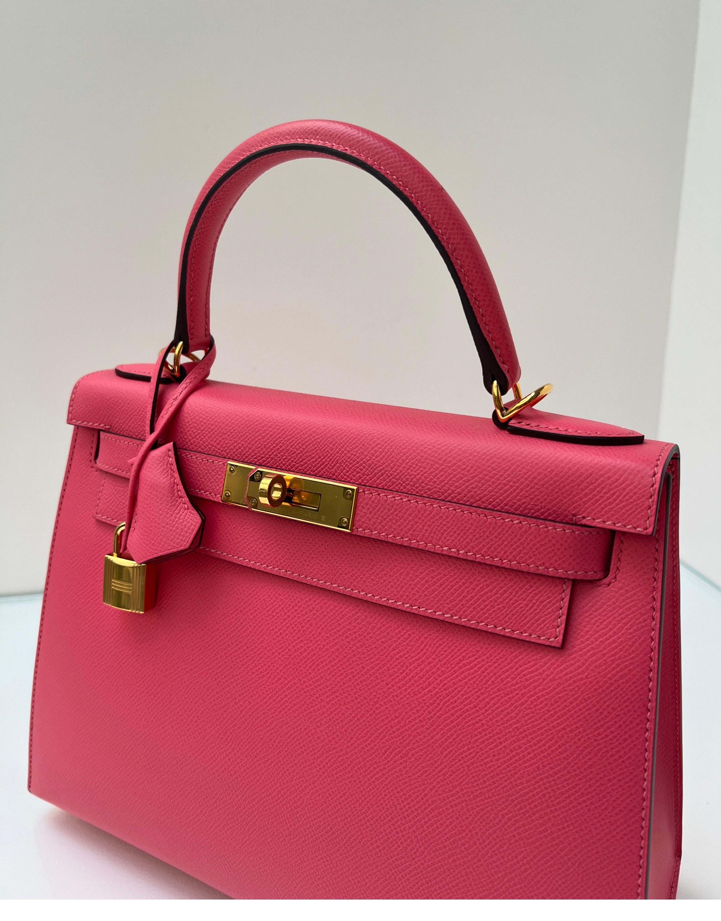 Hermes Rose Azalea Kelly Sellier 28 Bag 1