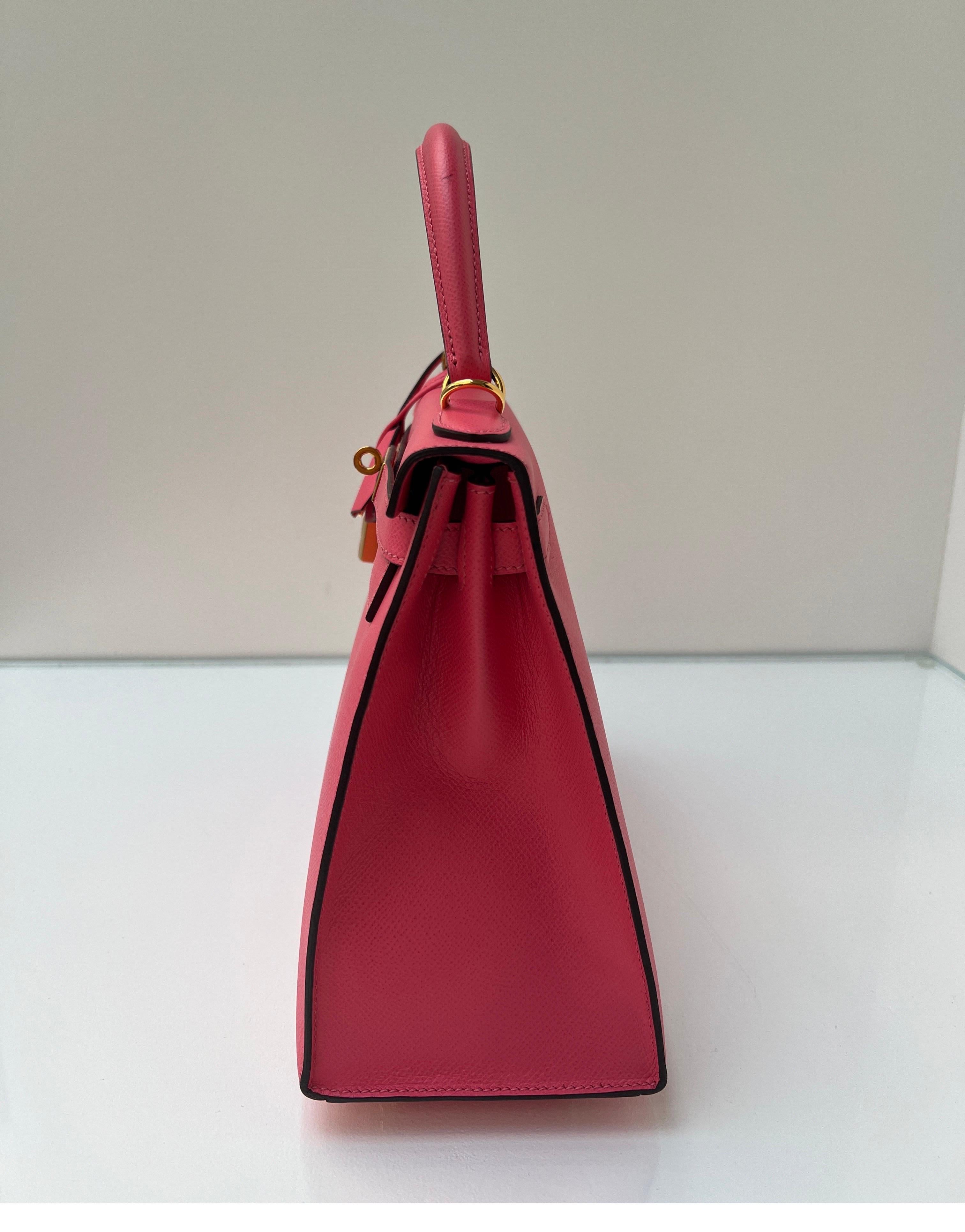 Hermes Rose Azalea Kelly Sellier 28 Bag 2