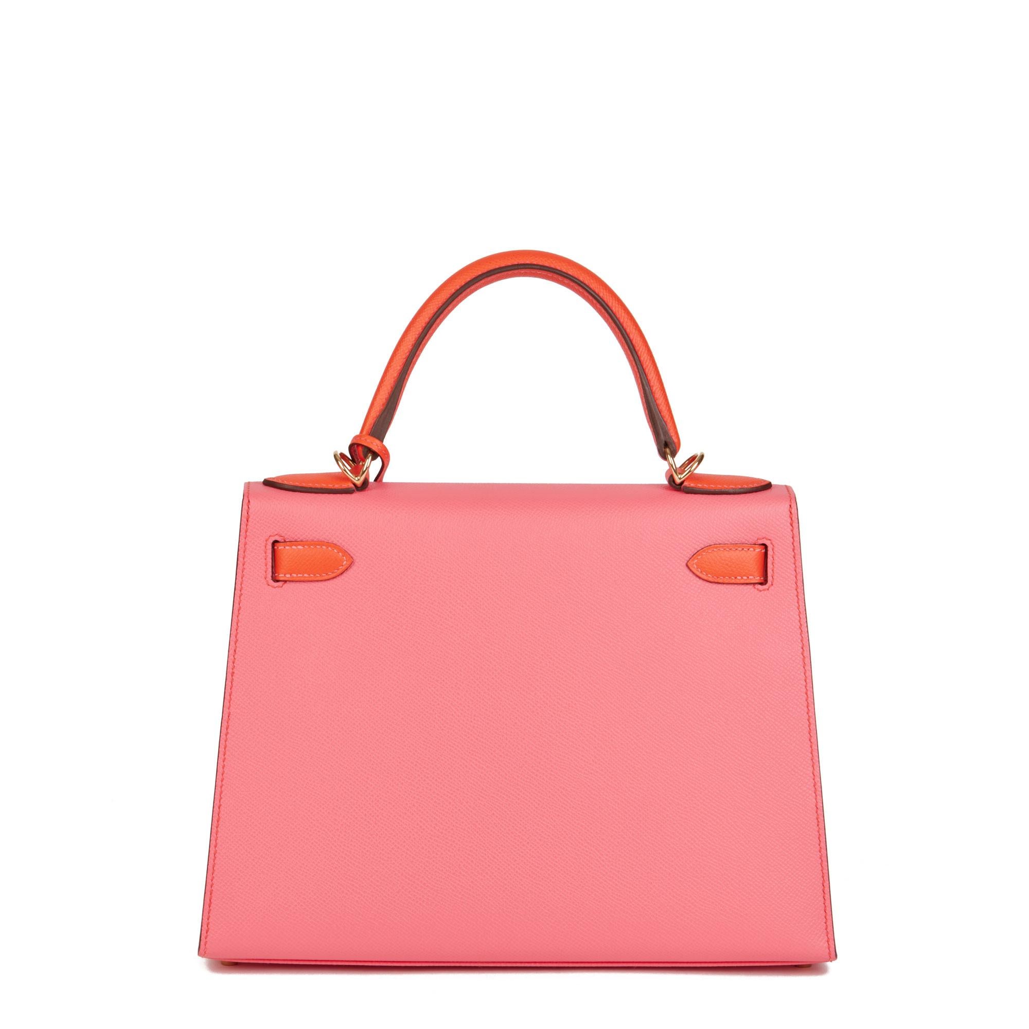 Pink HERMÈS Rose Azalea & Rose Jaipur Leather HSS Special Order Kelly 28cm Sellier For Sale