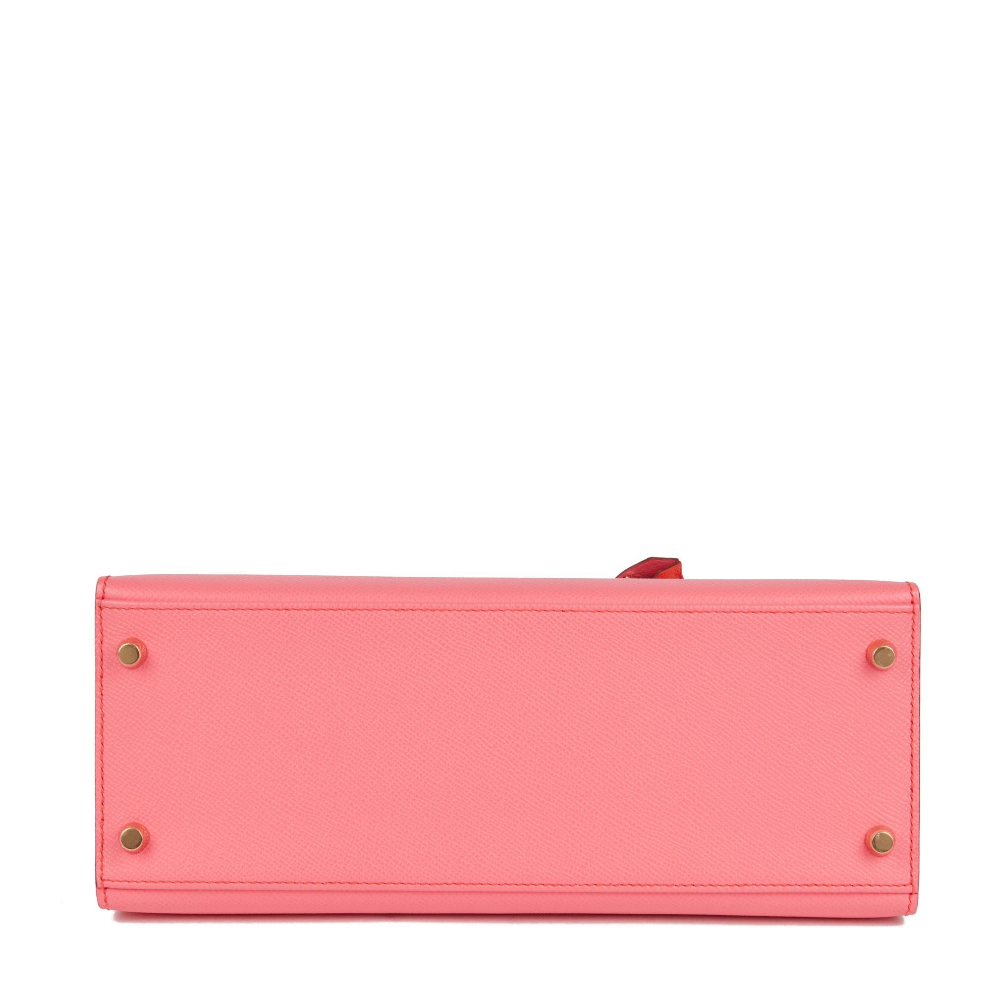 Pink HERMÈS Rose Azalea & Rose Jaipur Leather HSS Special Order Kelly 28cm Sellier