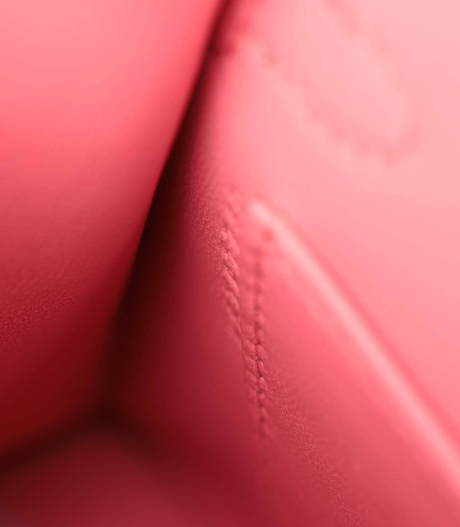 Hermès Rose Azalee Epsom Leder Kelly 20cm II im Angebot 5