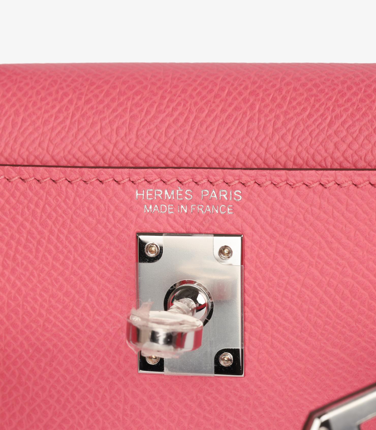 Hermès Rose Azalee Epsom Leder Kelly 20cm II im Angebot 3