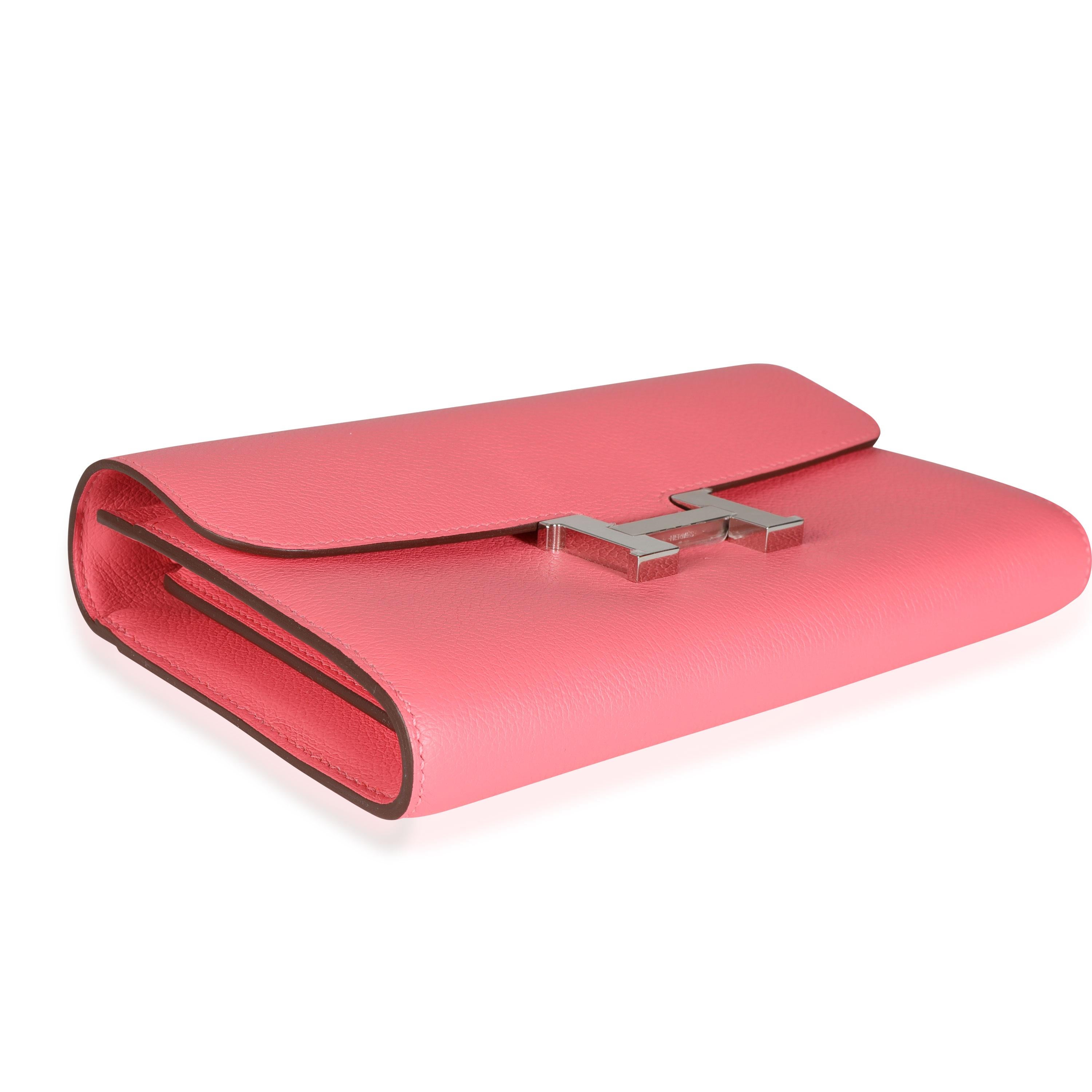 Pink Hermès Rose Azalee Evercolor Constance To Go Wallet PHW