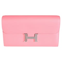 Hermès Rose Azalee Evercolor Constance To Go Wallet PHW