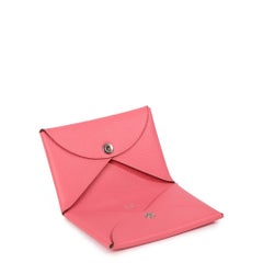 Hermès ROSE AZALEE EVERCOLOUR LEATHER CALVI CARD HOLDER