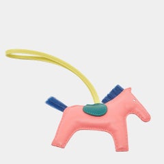 Hermes Rose Azalee/Malachite/Lime Milo Leather and Horse Hair GriGri Rodeo Bag C