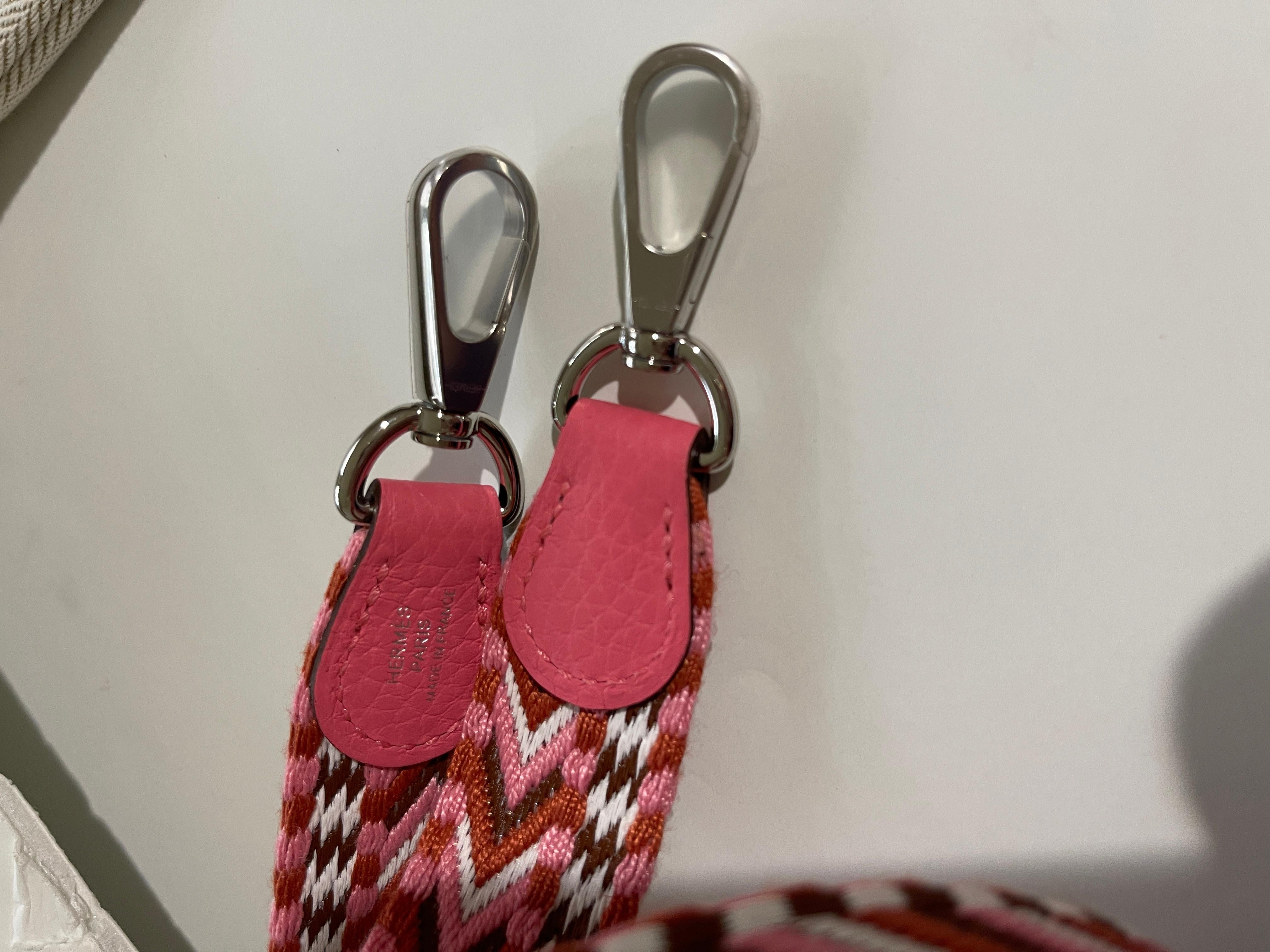 Women's or Men's Hermès Rose Azalee Pink Mini Evelyne 16 TPM Bag Amazone Strap