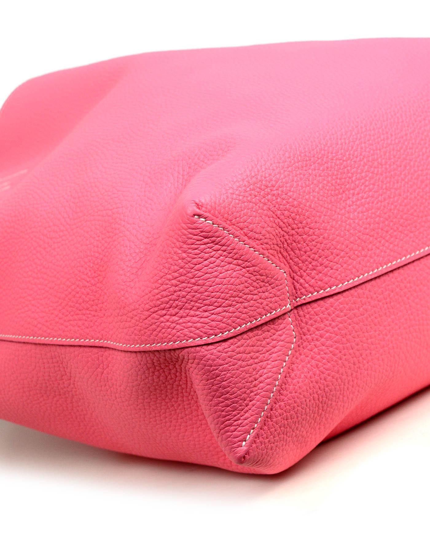 Hermes 2020 Rose Azalee Pink/ Sesame Reversible Leather Double Sens 36 Tote Bag 1