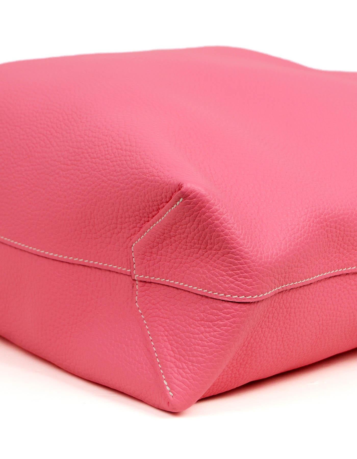 Hermes 2020 Rose Azalee Pink/ Sesame Reversible Leather Double Sens 36 Tote Bag 2