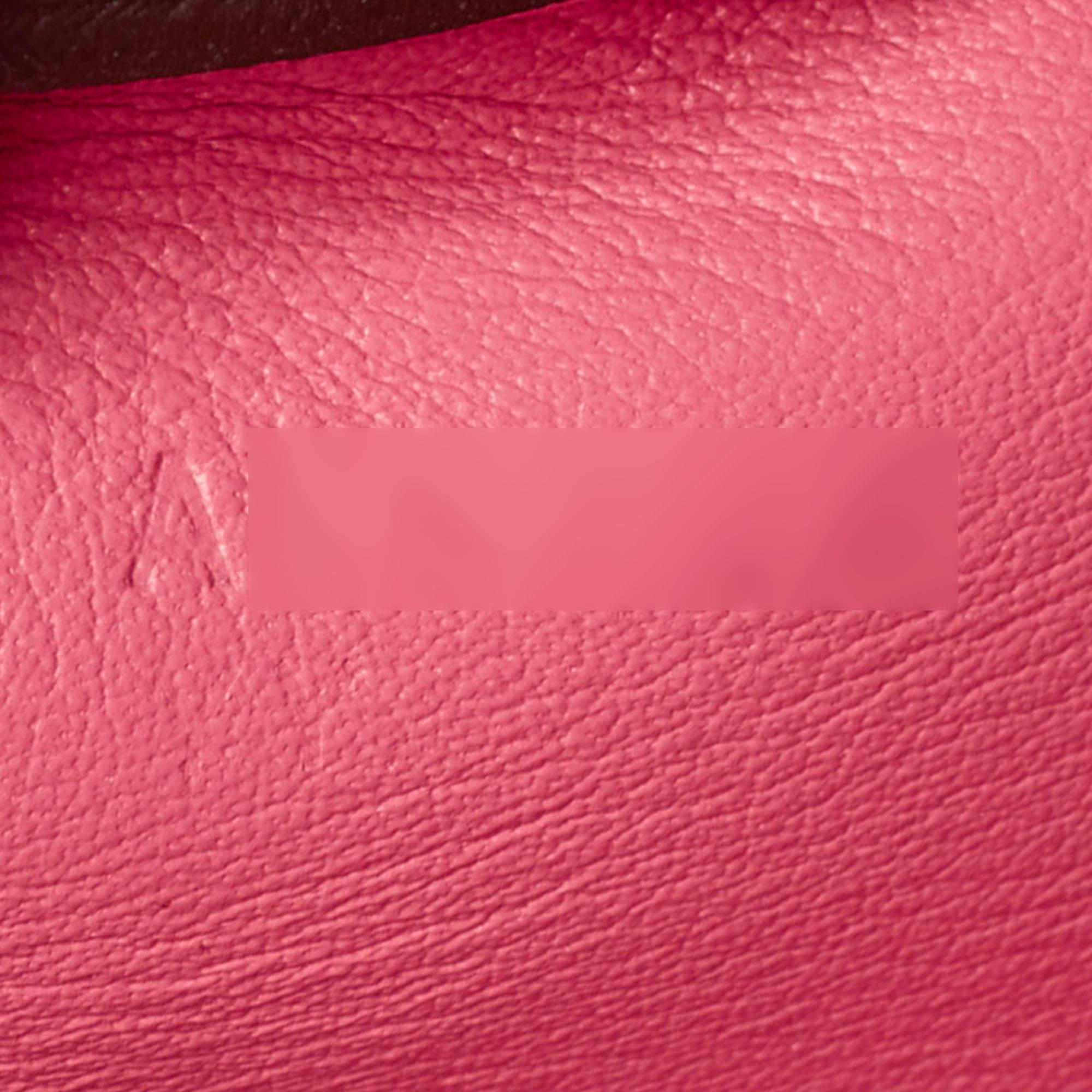 Hermès Rose Azalee Swift Leather Palladium Finish Kelly Retourne 25 Bag 15