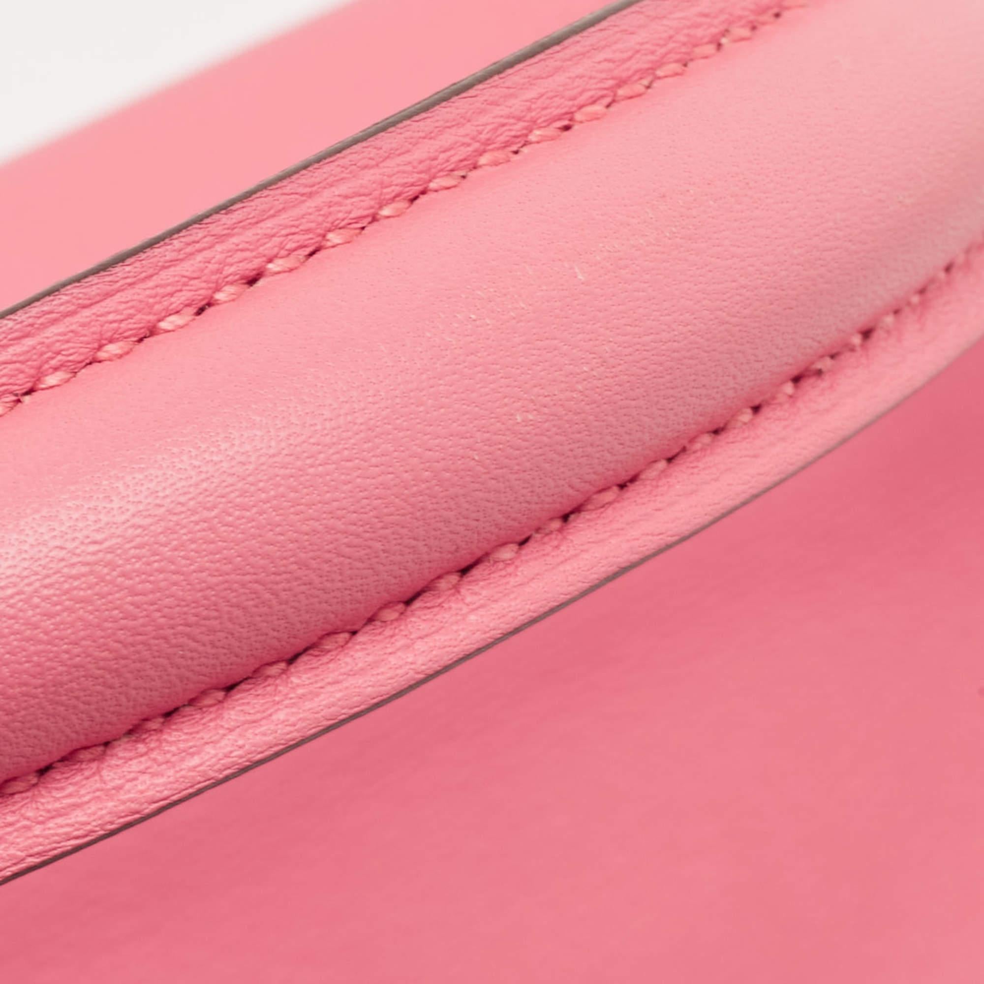 Hermès Rose Azalee Swift Leather Palladium Finish Kelly Retourne 25 Bag 4