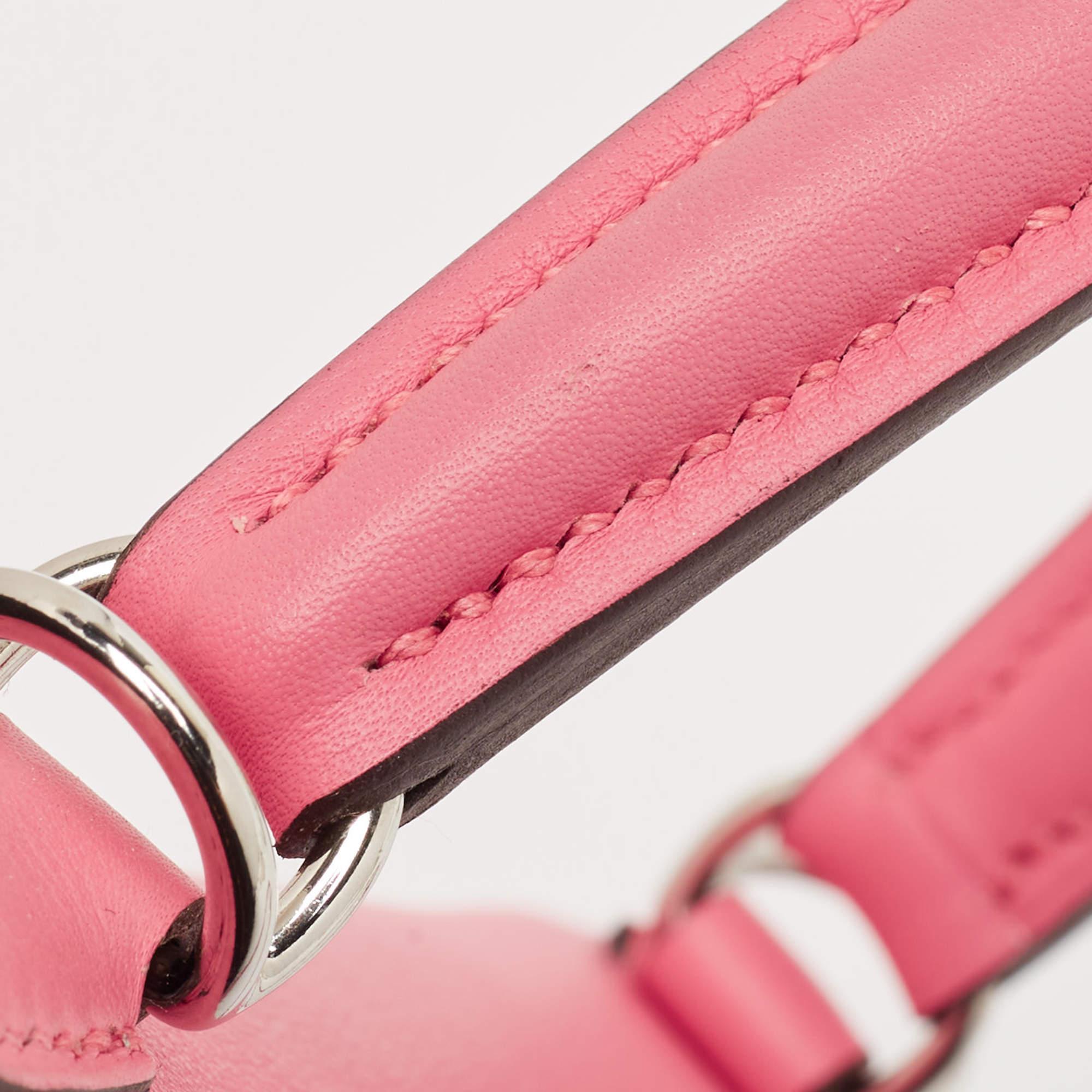 Hermès Rose Azalee Swift Leather Palladium Finish Kelly Retourne 25 Bag 5