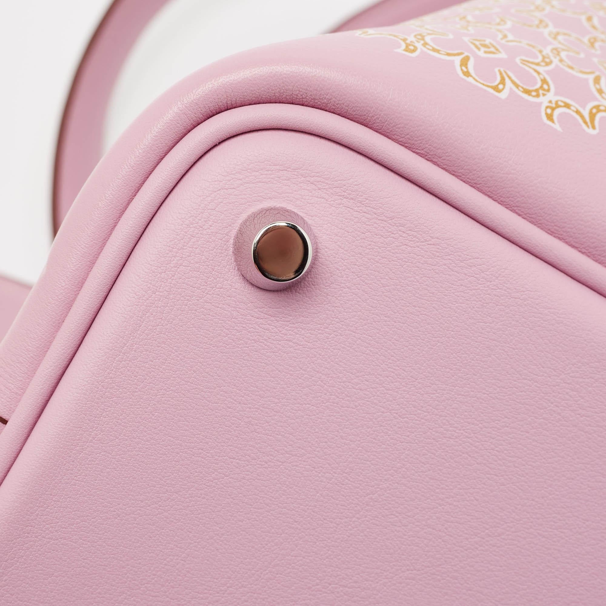 Hermes Rose/Chai/Blanc Swift Leather Lucky Daisy Picotin Lock 18 Bag 3