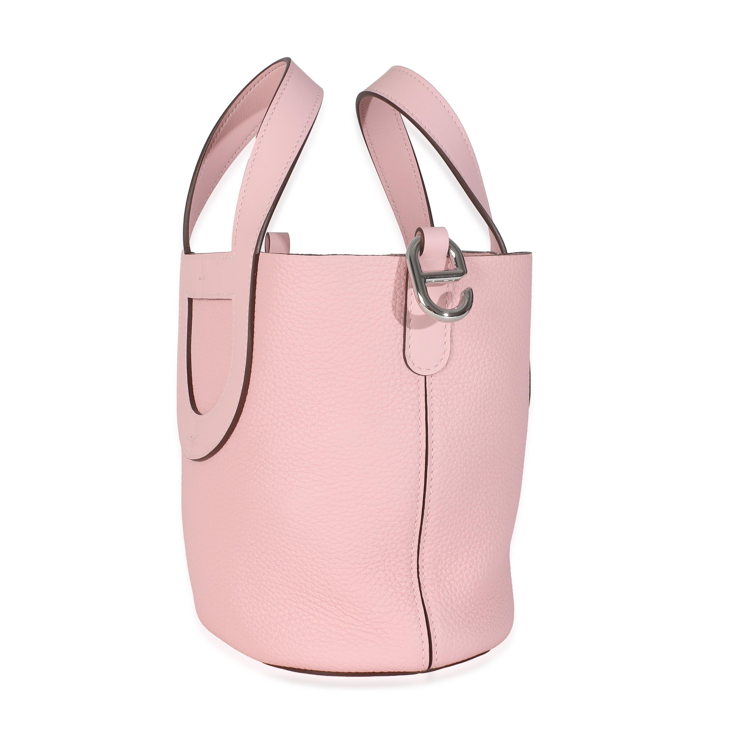 Women's or Men's Hermès Rose Confetti Clemence Swift In-The-Loop 18 PHW For Sale