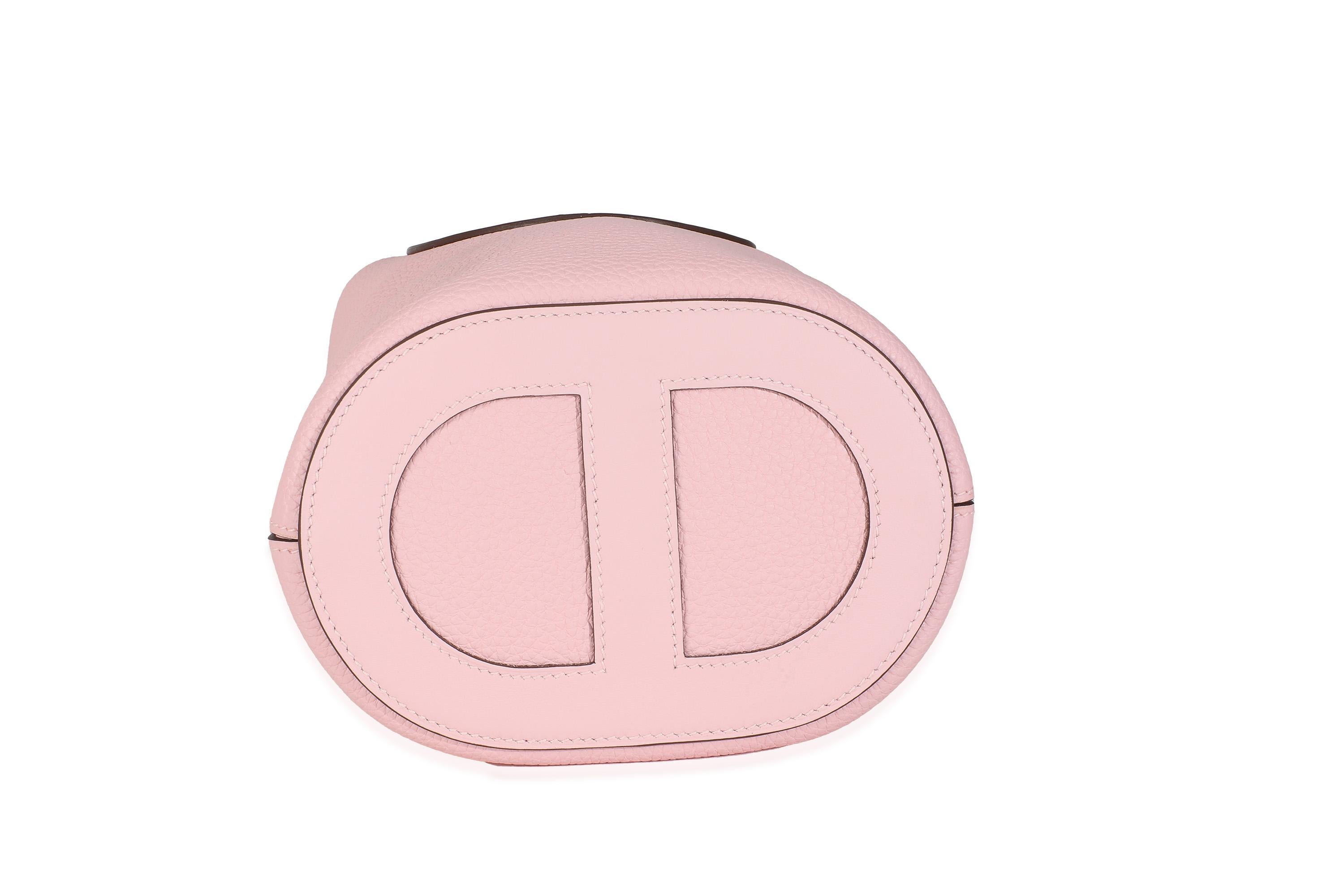Hermès Rose Confetti Clemence Swift In-The-Loop 18 PHW For Sale 1