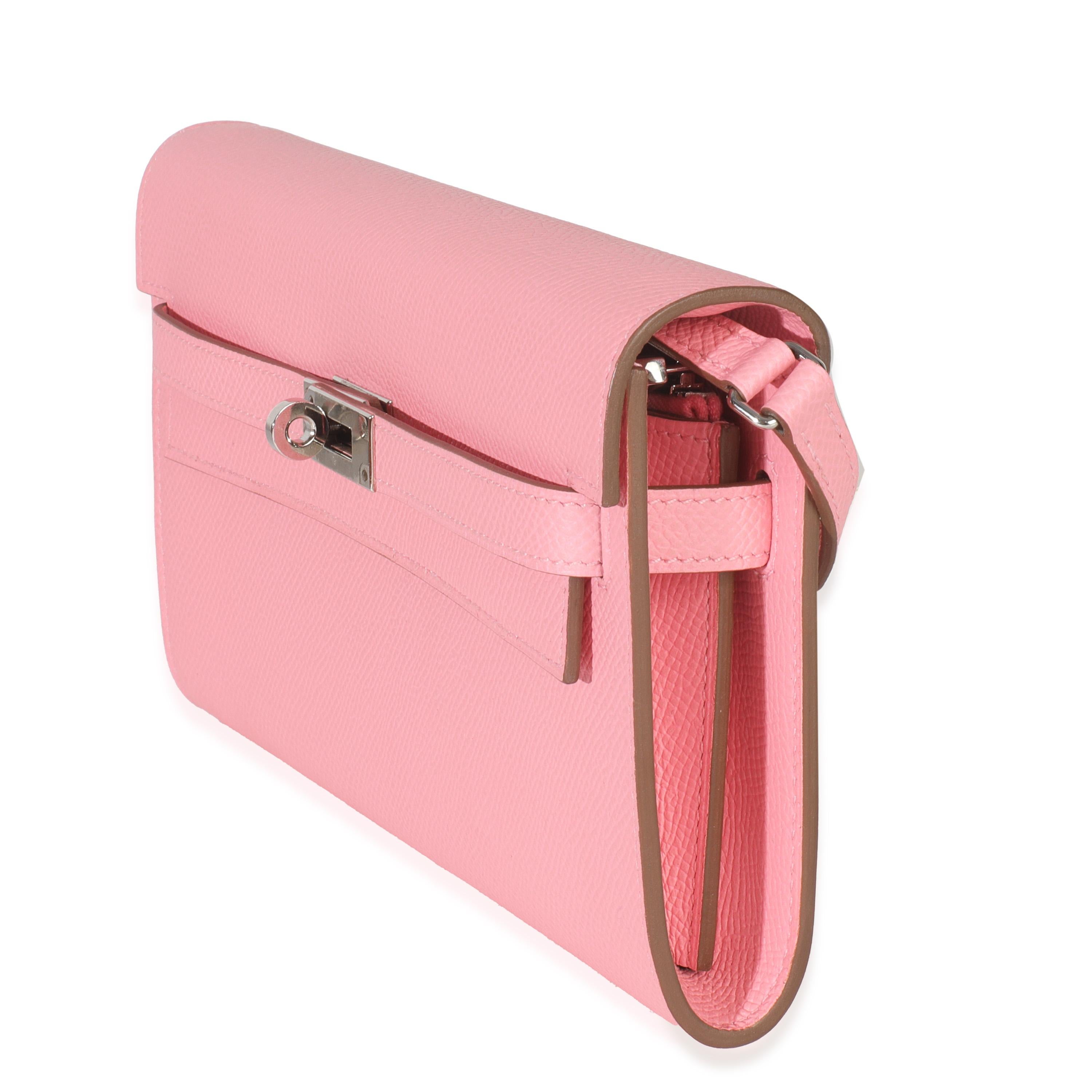 Hermès Rose Confetti Epsom Kelly To Go PHW Excellent état - En vente à New York, NY