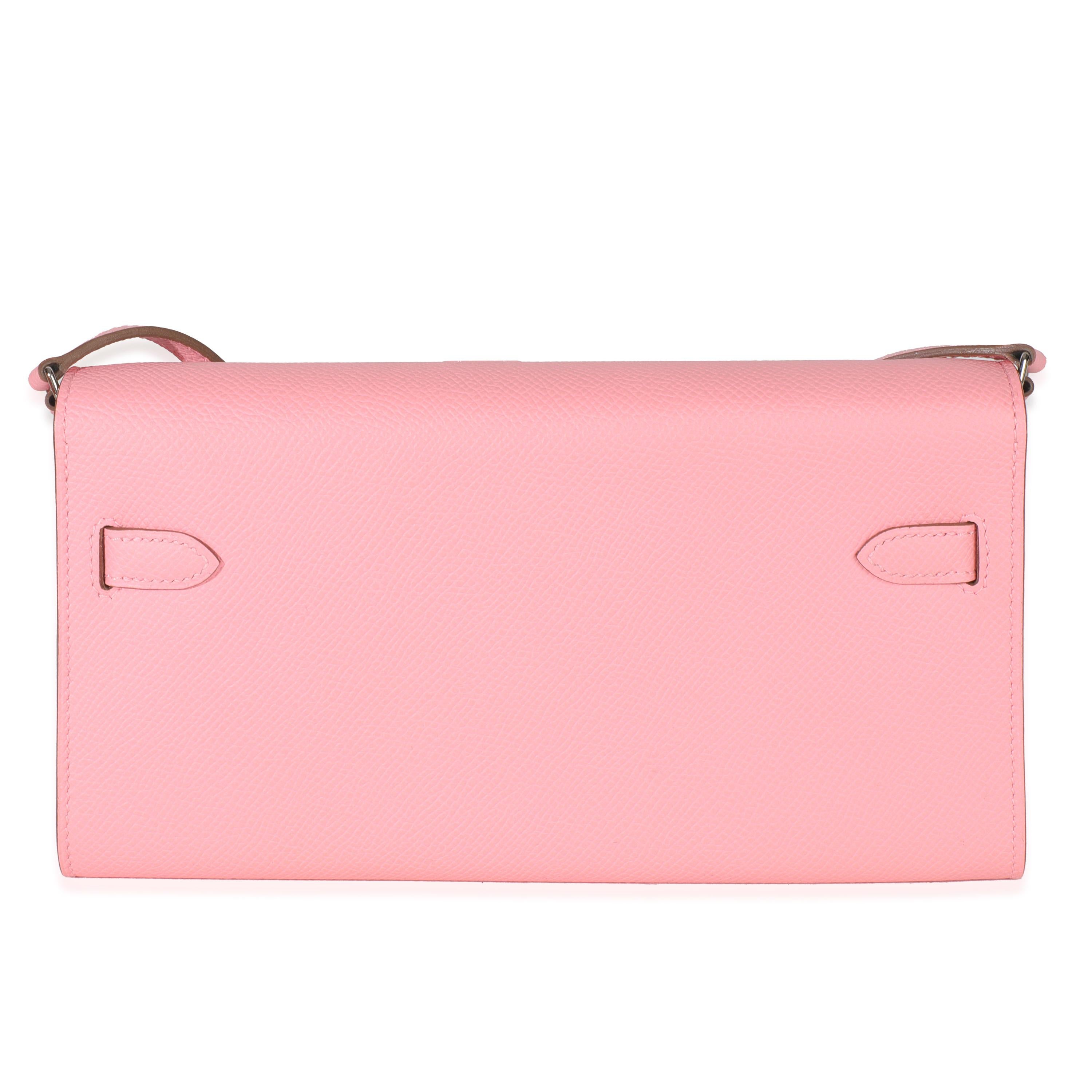 Hermès Rose Confetti Epsom Kelly To Go PHW en vente 3