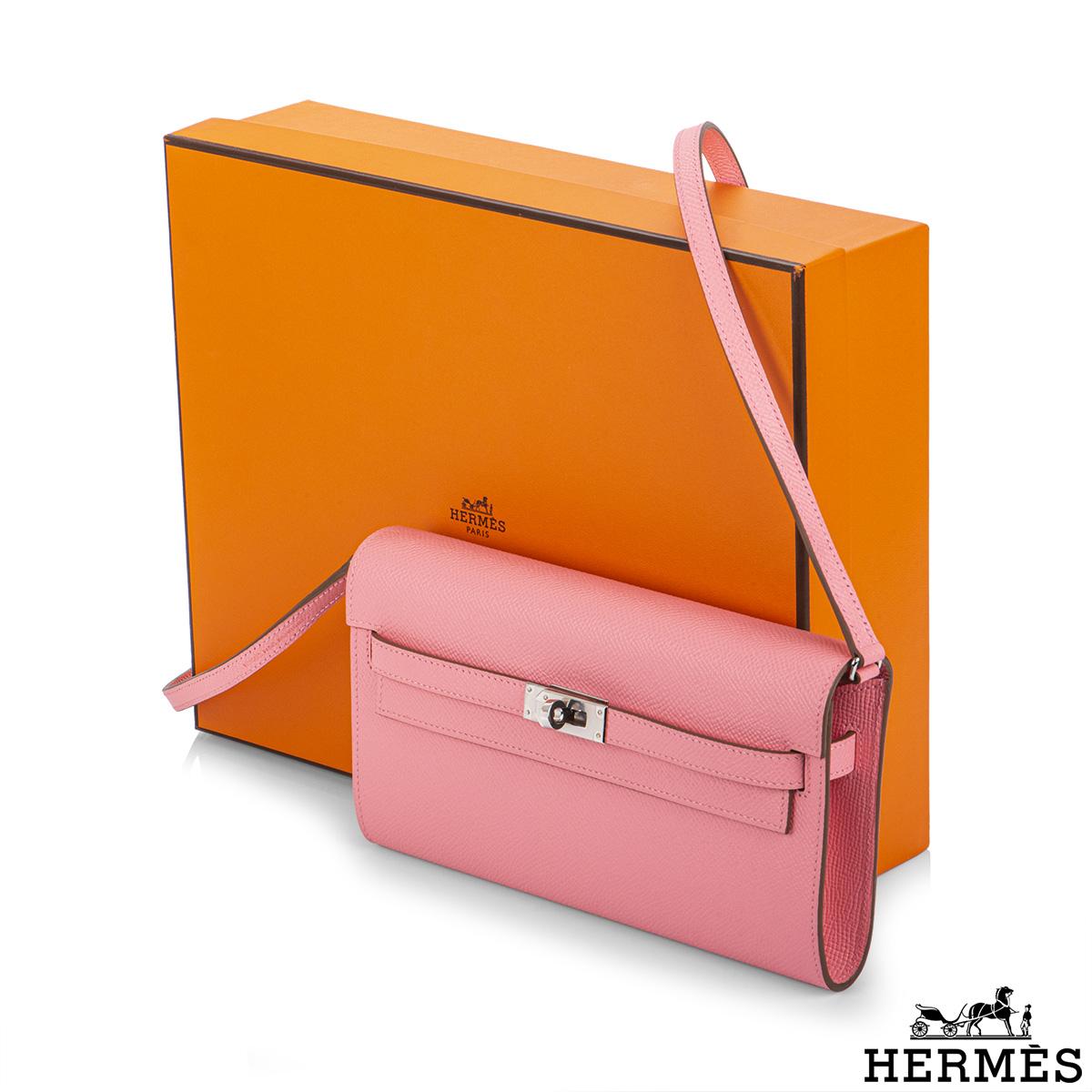 Hermès Rose Confetti Epsom Kelly Wallet To Go PHW In New Condition In London, GB