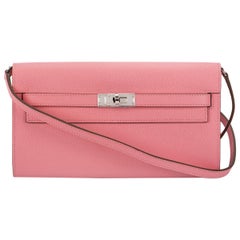 Hermès Rose Confetti Epsom Kelly Wallet To Go PHW