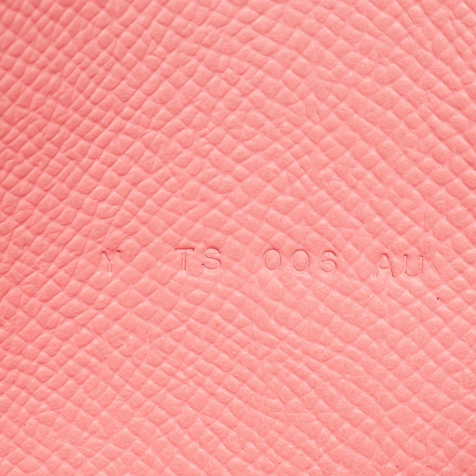  Hermes Rose Confetti Epsom Leather Kelly Pocket Compact Wallet Pour femmes 