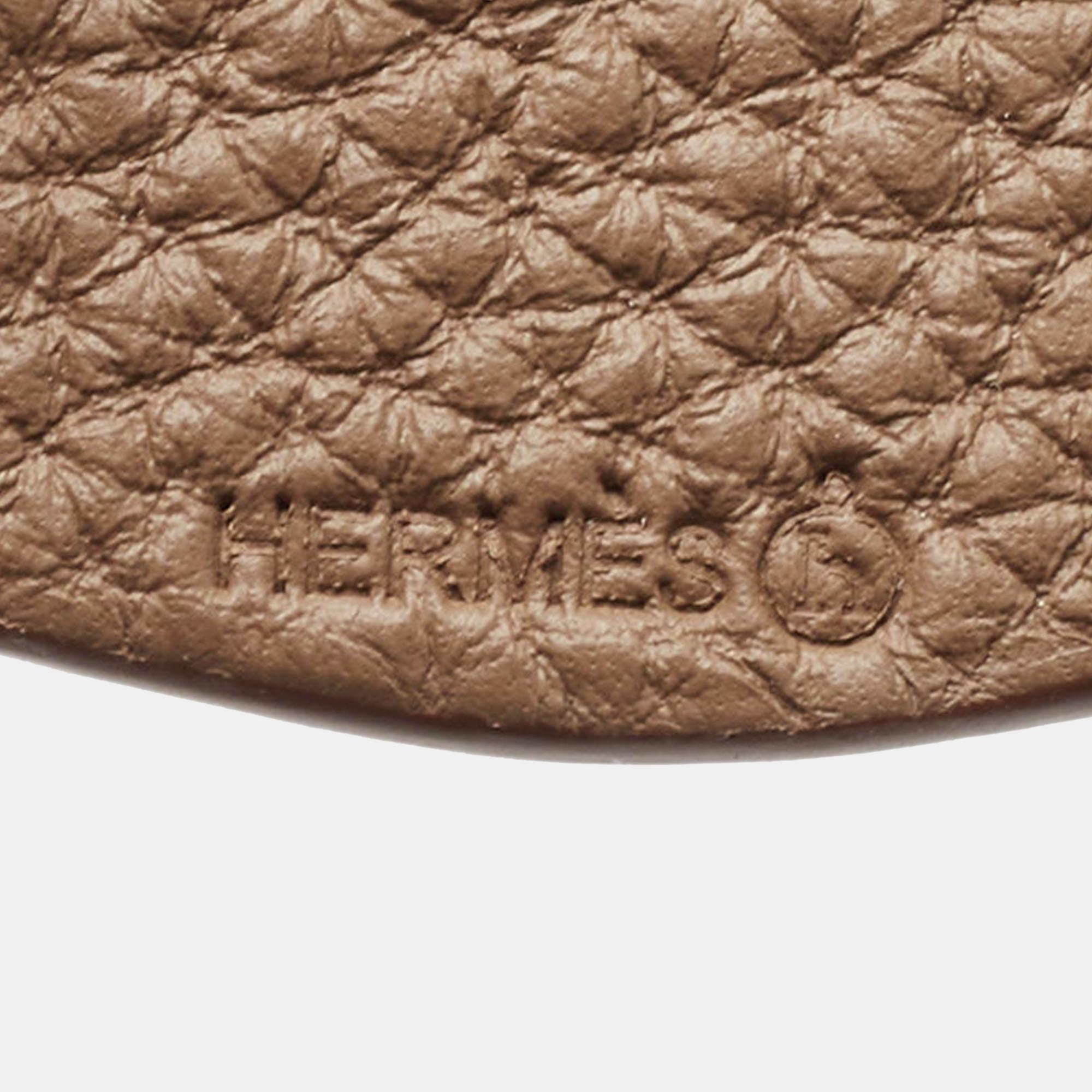 Hermès Rose Confetti/Etain Epsom und Togo Leder Petit H Hermy Pferd Tasche Charme Damen im Angebot