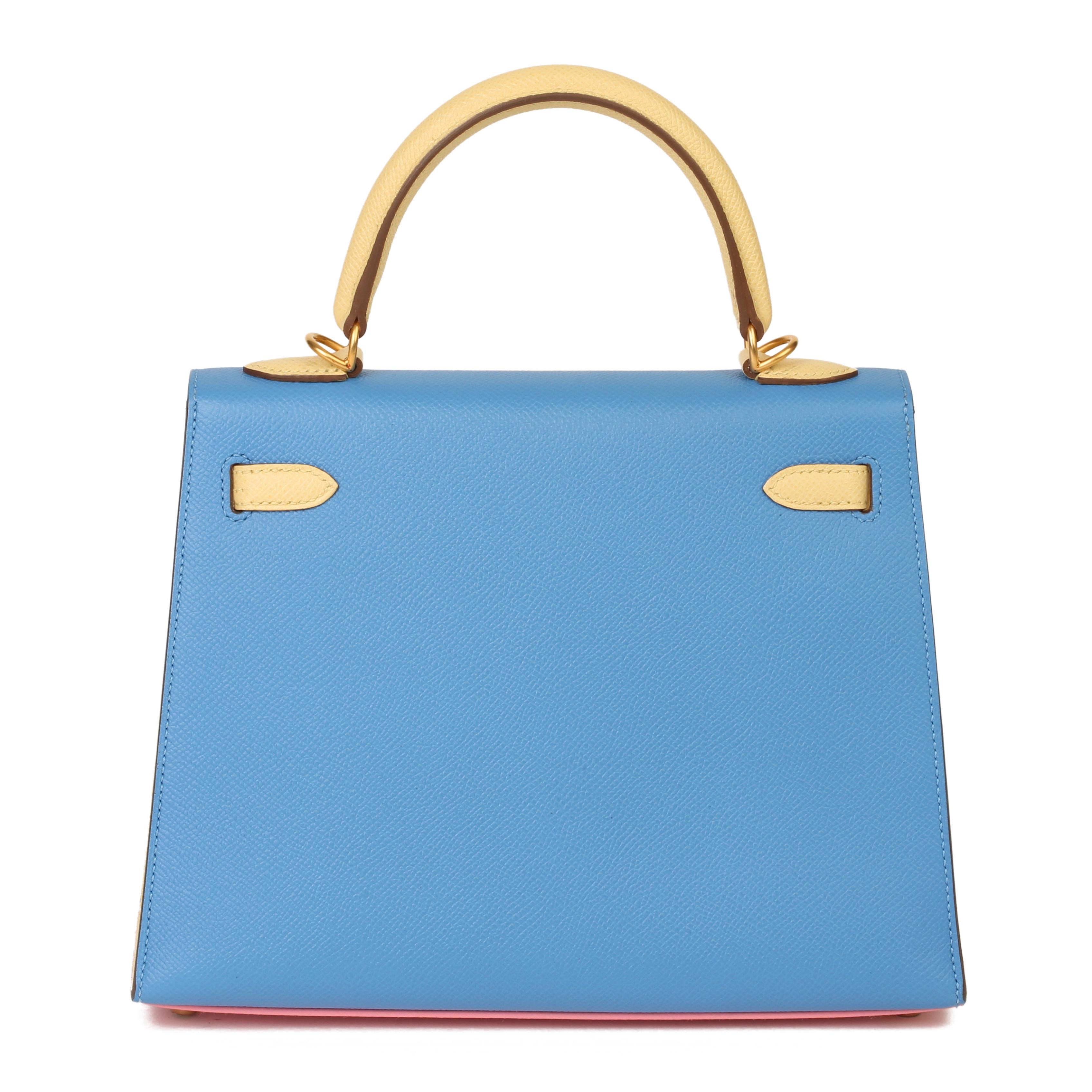 Hermès Rose Confetti:: Jaune Poussin & Bleu Hydra Epsom Leather Special Order HSS 1