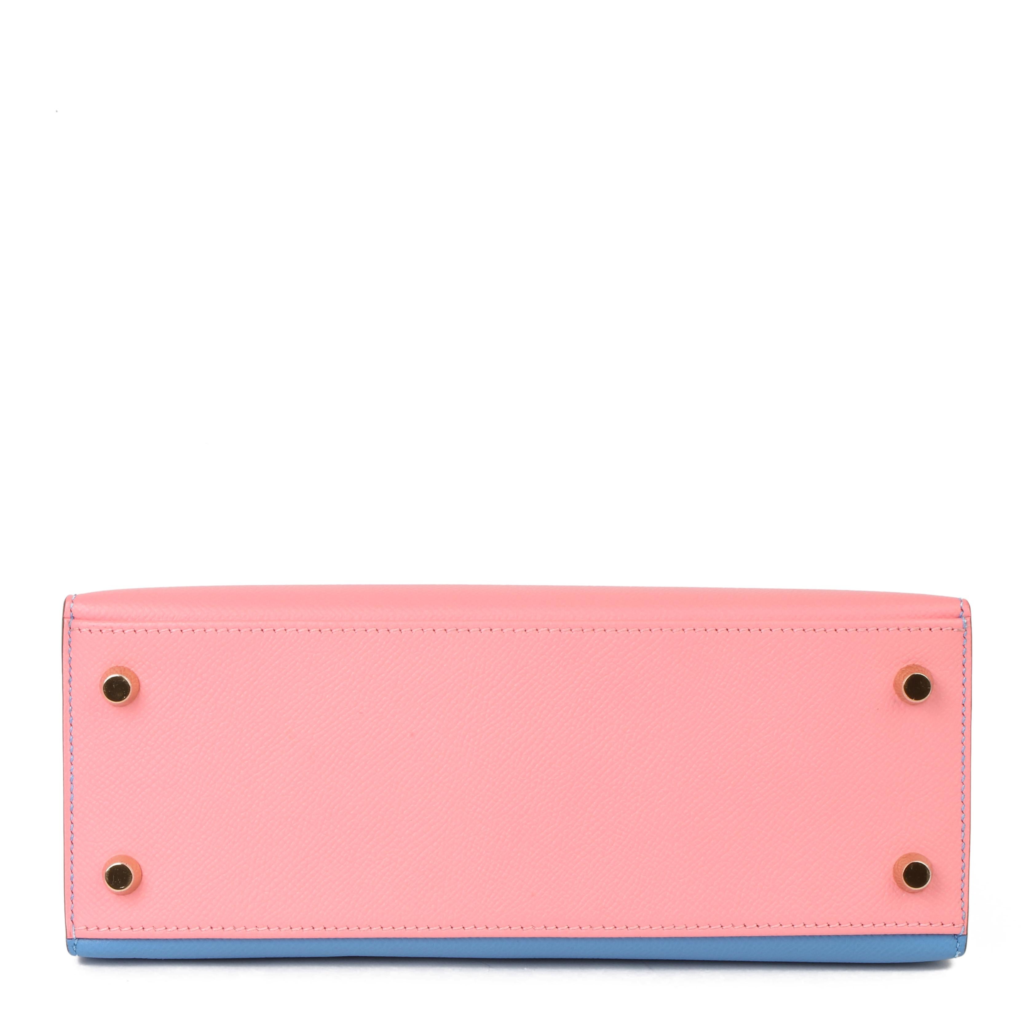 Hermès Rose Confetti:: Jaune Poussin & Bleu Hydra Epsom Leather Special Order HSS 2